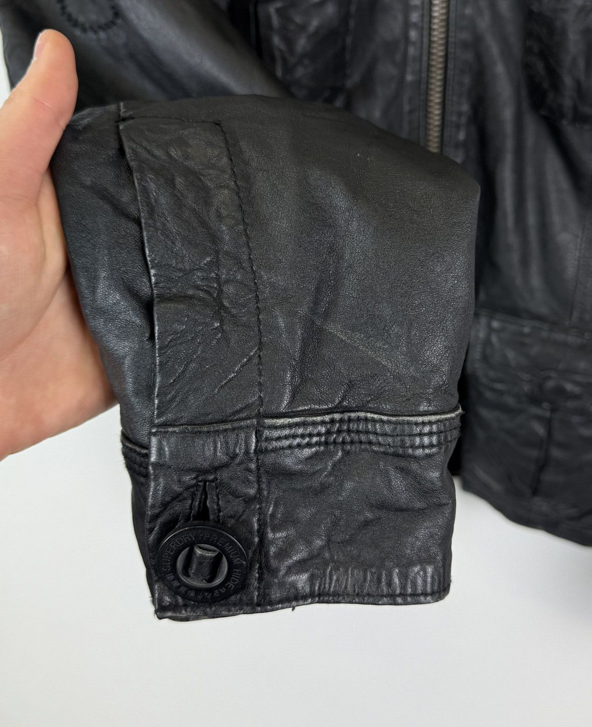 Superdry Superdry Biker Leather Jacket Full Zip Moto Japanese Style Size US M / EU 48-50 / 2 - 8 Thumbnail