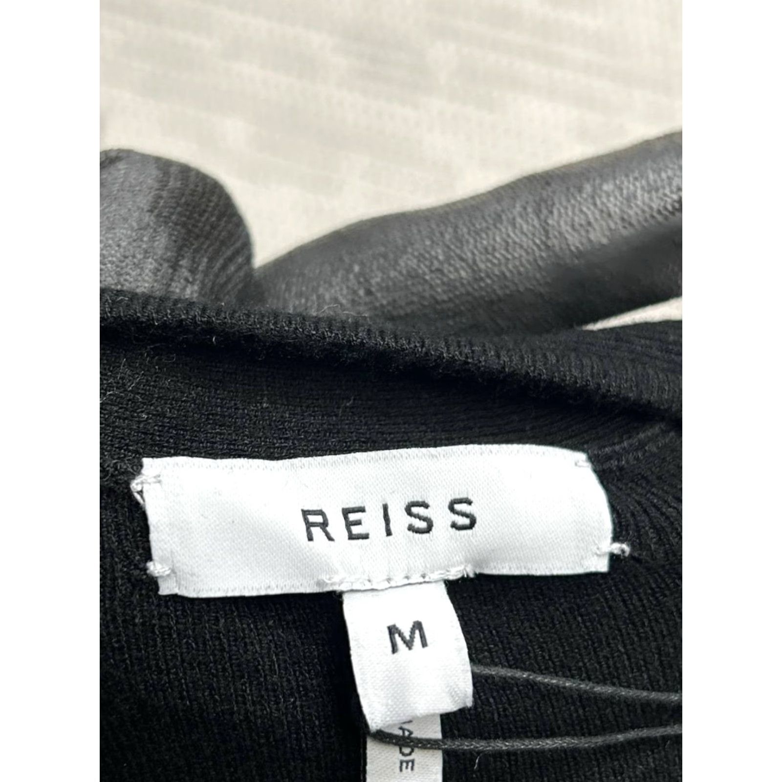 Reiss Reiss Midi Sweater Dress Womens M Black Knit Ribbed Stretch Tailored V-Neck Pullover Casual Party/Cocktail Size M / US 6-8 / IT 42-44 - 4 Thumbnail