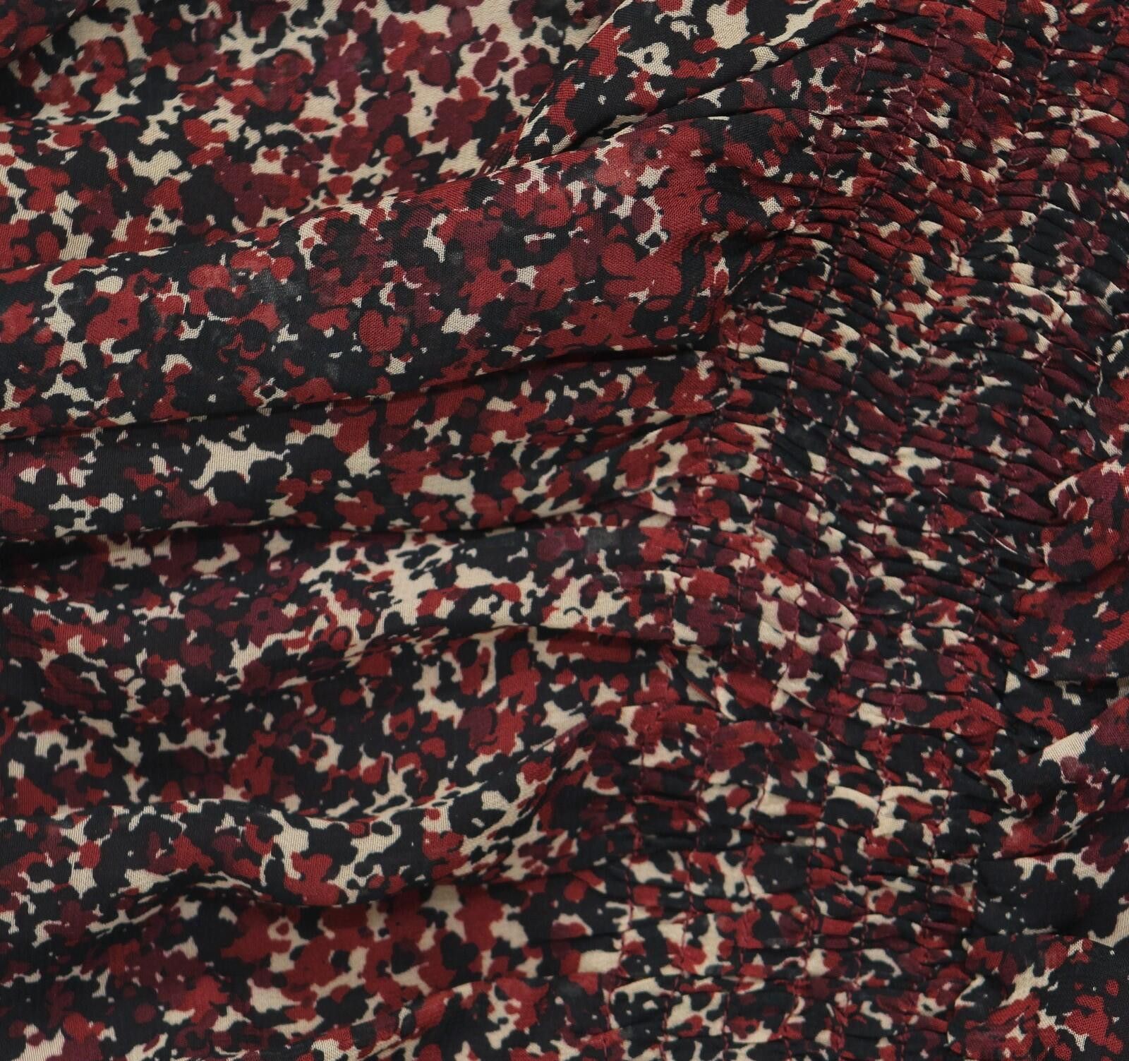 Ann Taylor Nwt Taylor Chiffon Smocked Waist Dress Red Crimson Multi 8p Size M / US 6-8 / IT 42-44 - 6 Thumbnail