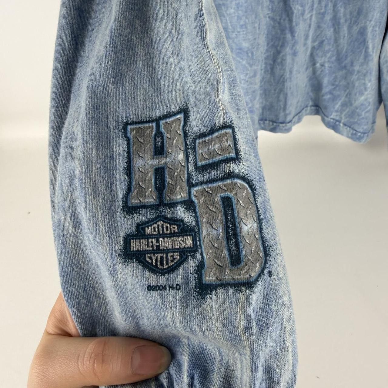 Harley Davidson Vintage 2004 Harley-Davidson Kuwait Acid Wash Long Sleeve Size US XL / EU 56 / 4 - 5 Thumbnail