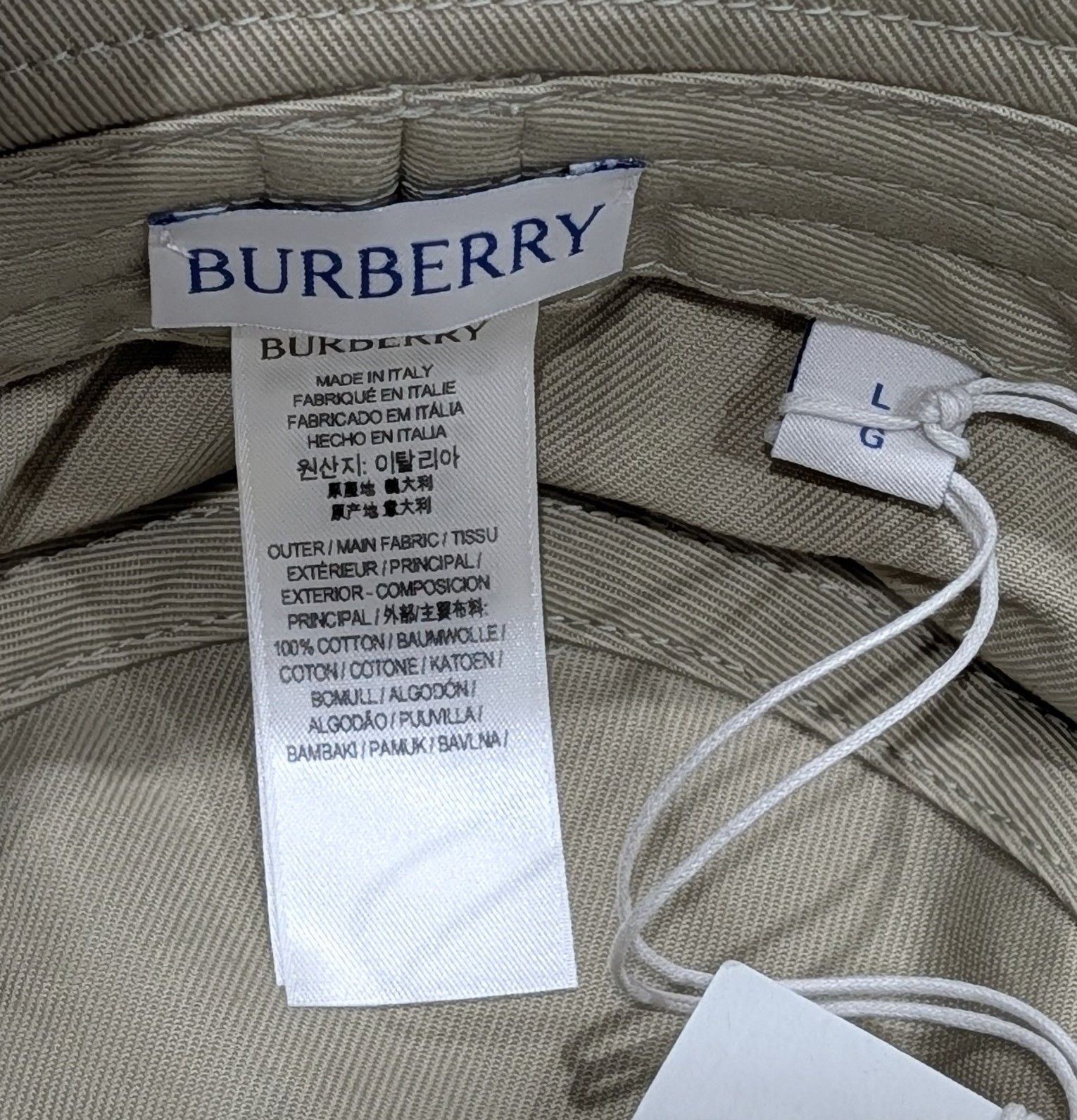Burberry BURBERRY Cotton Bucket Hat Hunter Green Large Size ONE SIZE - 3 Thumbnail