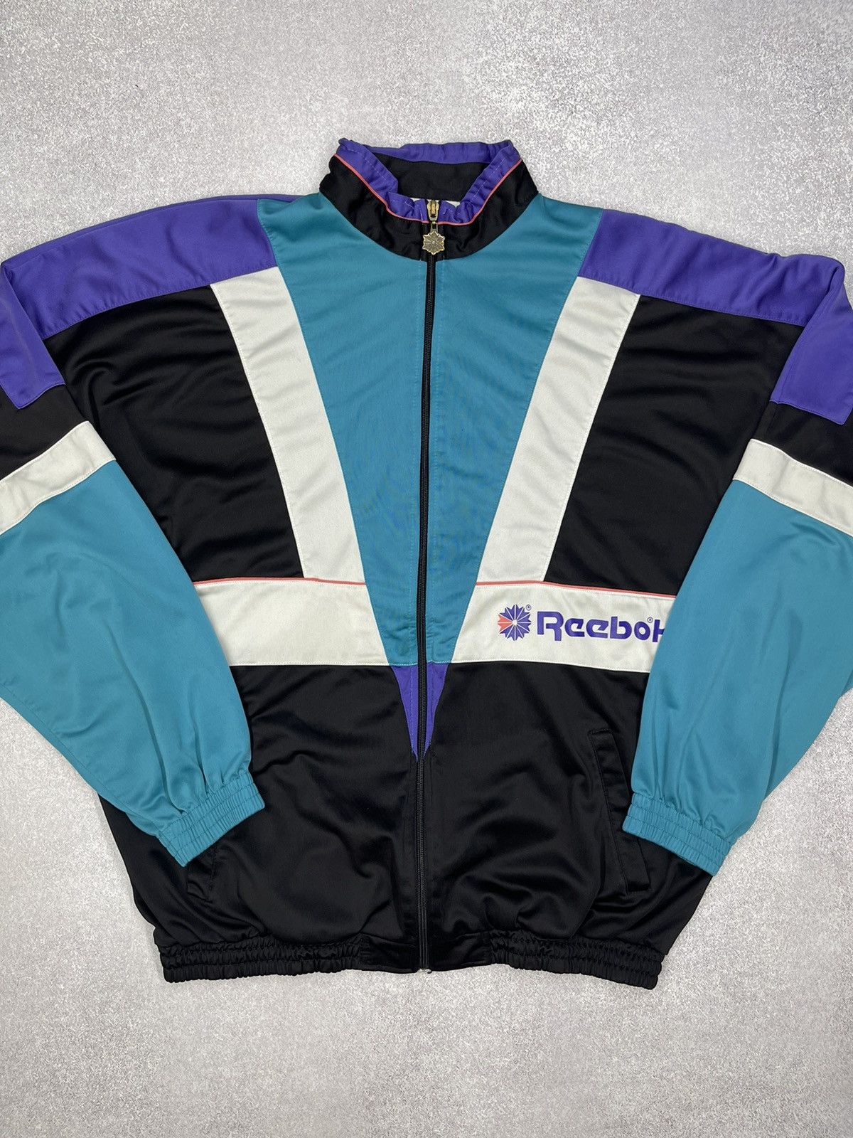 Reebok × Vintage Vintage Reebok Multicolor Track Jacket Big Logo