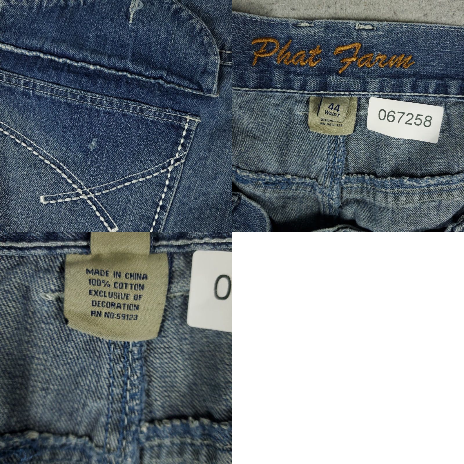 Phat Farm Phat Farm Shorts Mens 44 Blue Denim Bermuda 5-Pocket Relaxed Fit Vintage Casual Retro Hip Hop 90s Mens Size US 44 / EU 60 - 8 Thumbnail