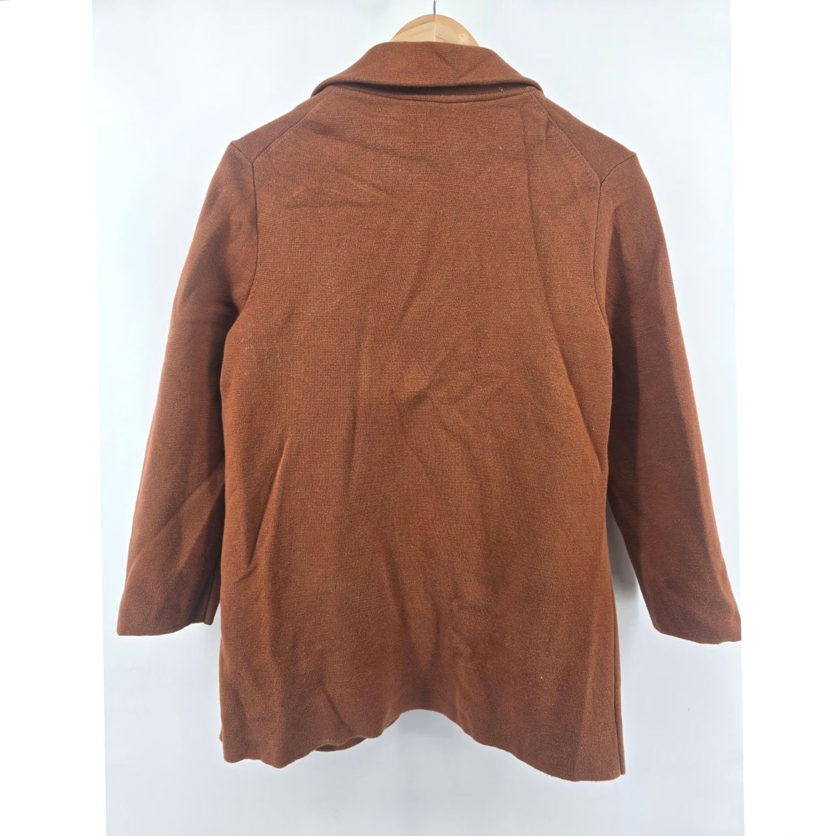 Quince Quince Blazer Cardigan Womens M Rust Brown Knit Open Front Patch Pockets Size M / US 6-8 / IT 42-44 - 4 Thumbnail