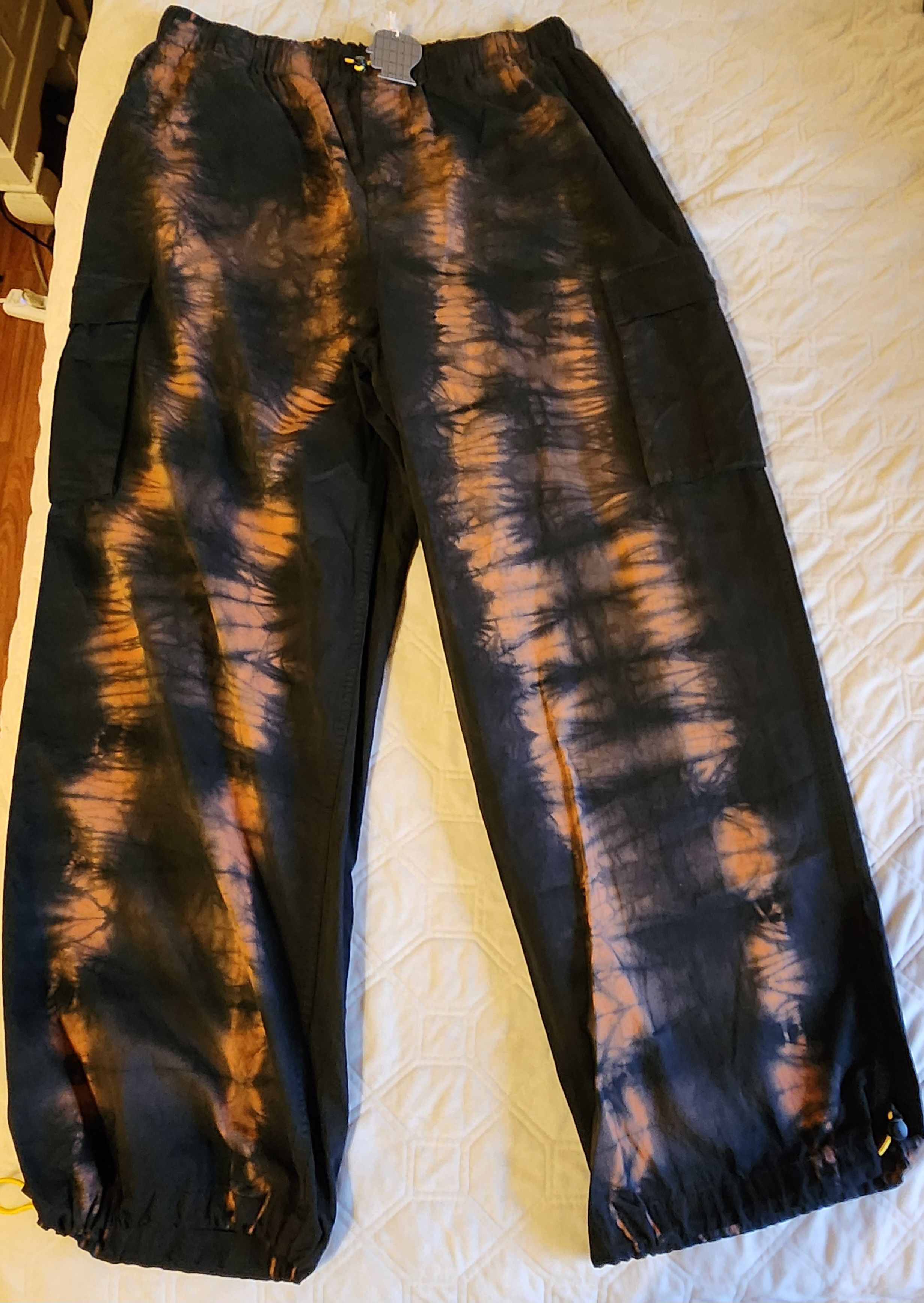 image of Brain Dead Zebra Tye Dye Pants Size 2Z in Black Tye Dye, Men's