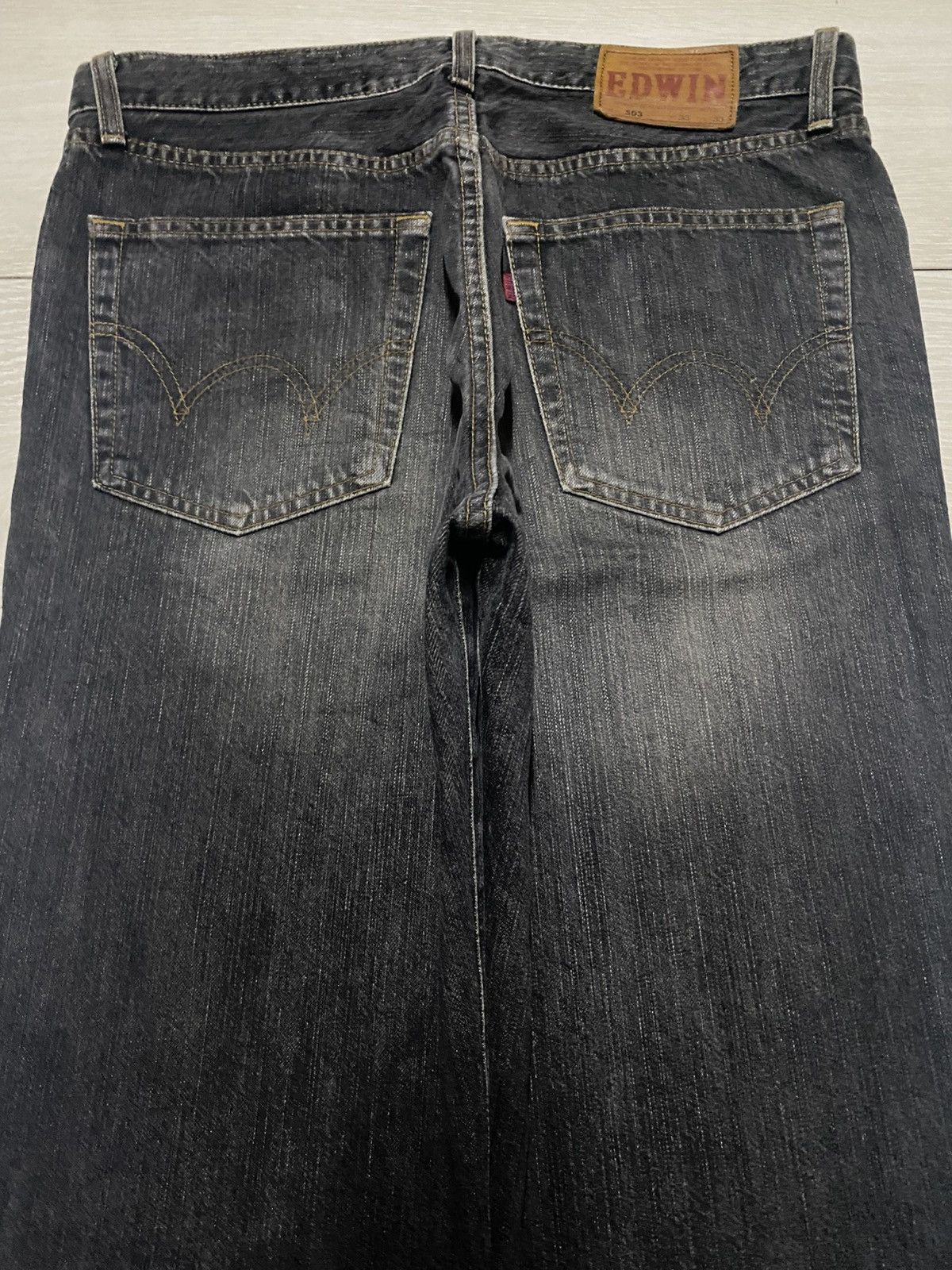 Edwin Vintage Edwin 503 Black Denim Tears Distressed Loose Jeans Size US 32 / EU 48 - 4 Thumbnail