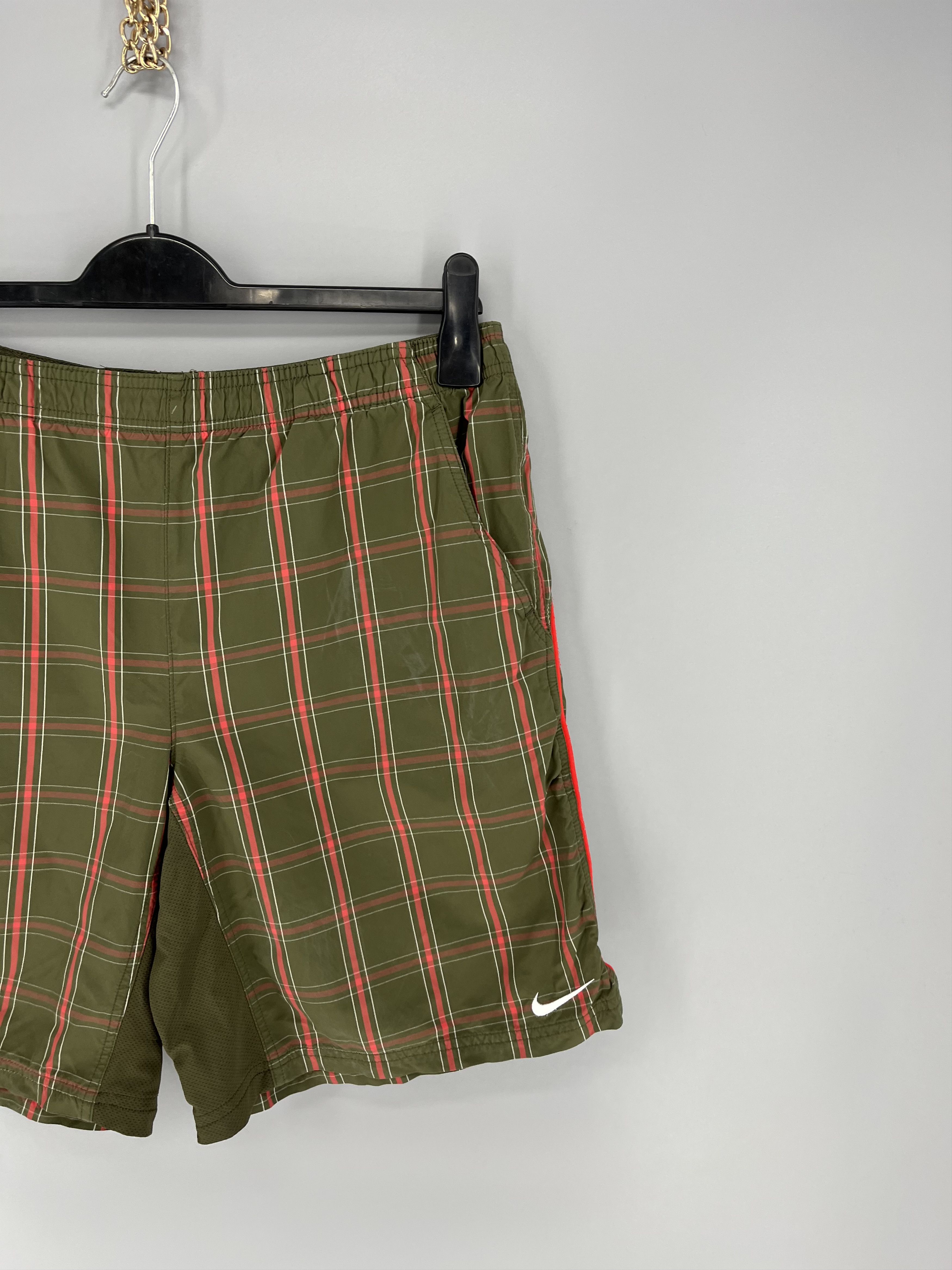 Nike × Vintage 90s Vintage Nike Black Nylon Mini Swoosh Shorts Travis Style Size US 34 / EU 50 - 5 Thumbnail