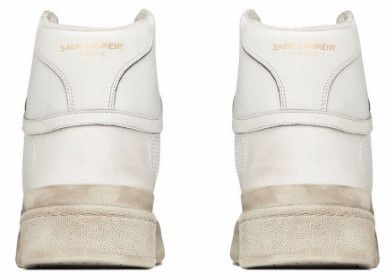Saint Laurent Paris o1s1wg111024 SL24 Mid-Top Sneakers Used- Look Leather White Size US 8.5 / IT 38.5 - 2 Thumbnail