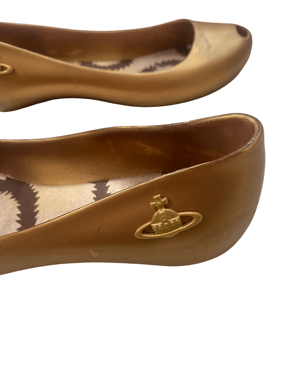 Vivienne Westwood 2 pair Vivienne Westwood Melissa Gold Rubber Shoe Sandal Size US 8 / IT 38 - 4 Thumbnail