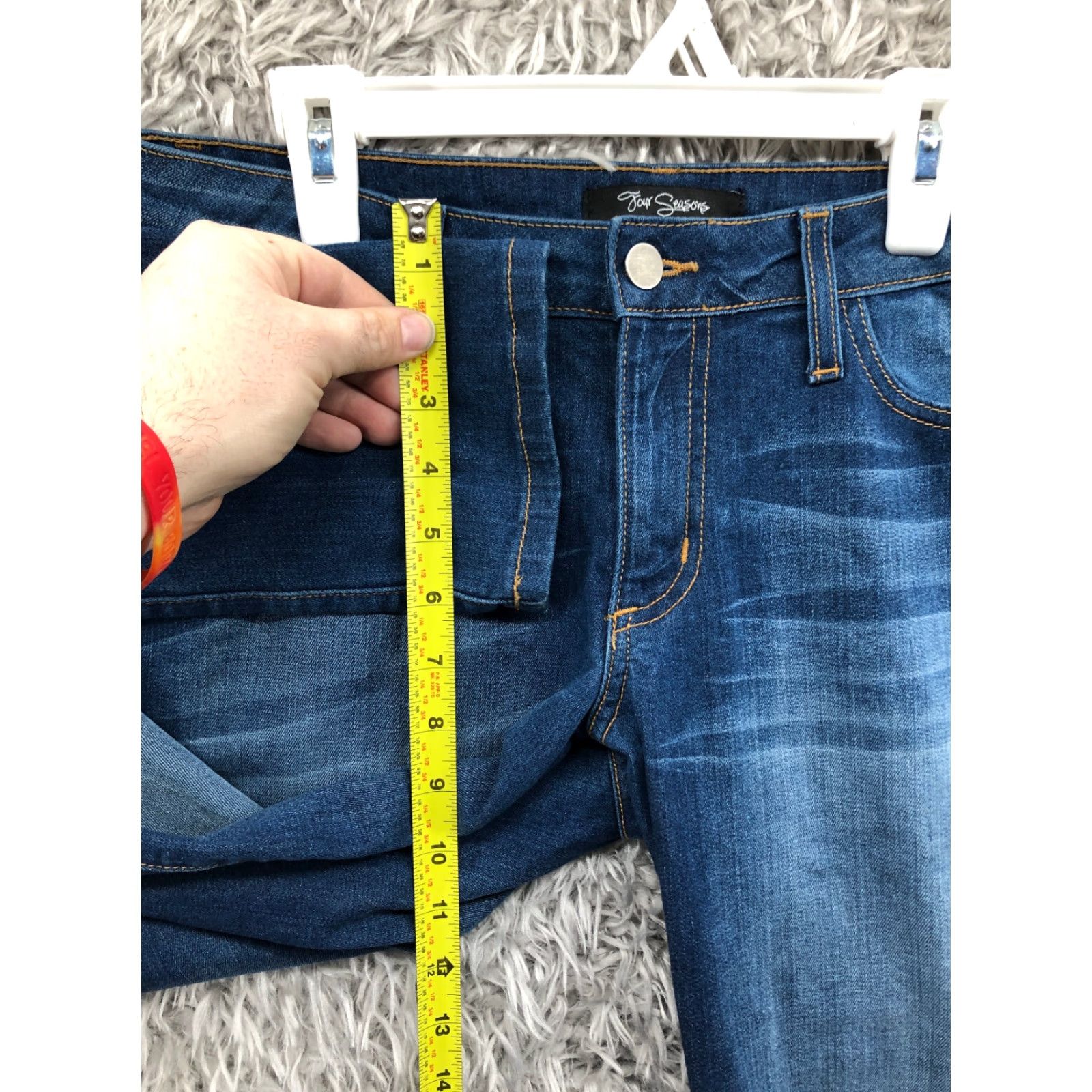 Denime Four Seasons Jeans Womens Size 29 Dark Wash Blue Denim Skinny Size 29" - 4 Thumbnail