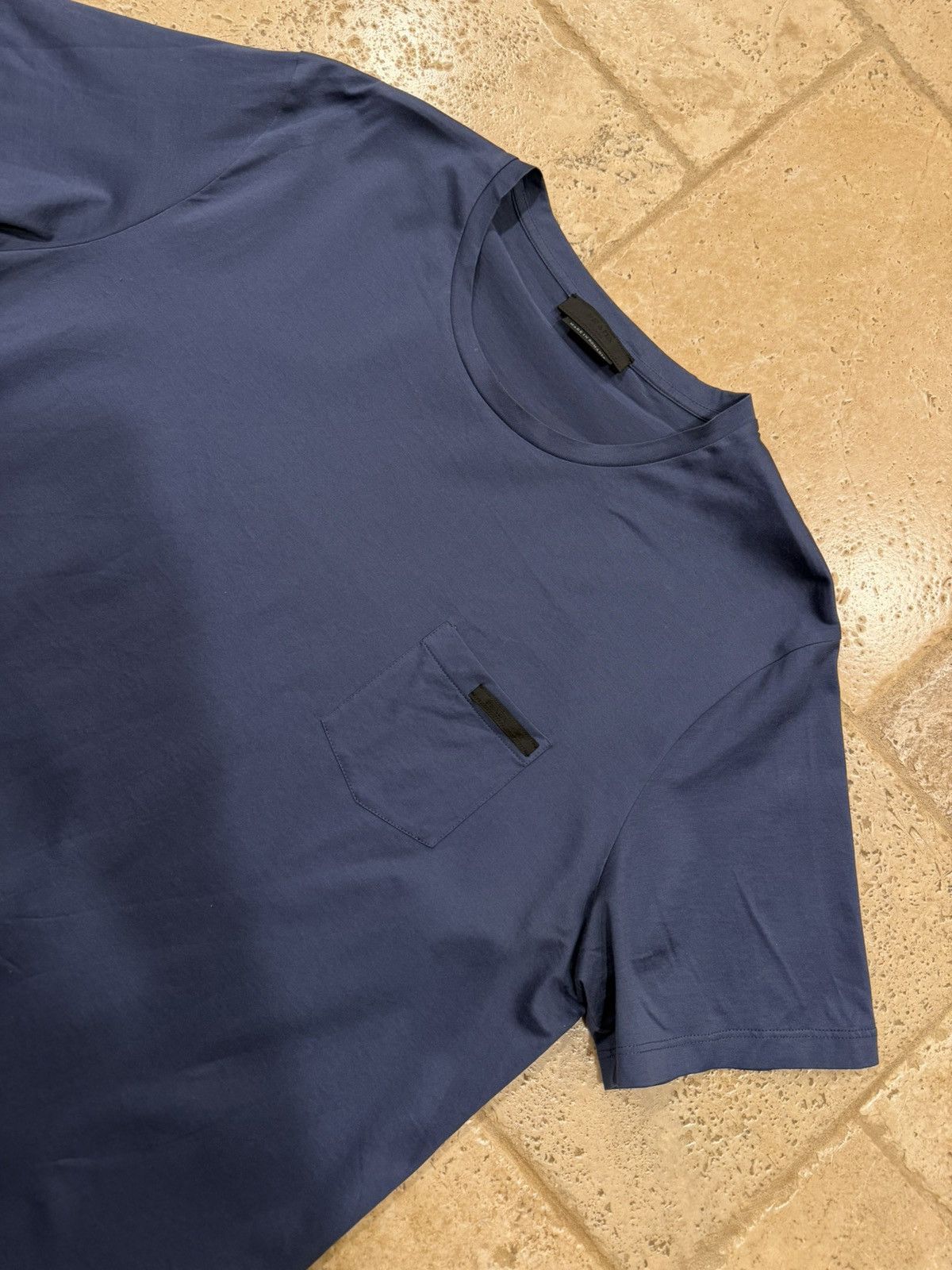 Prada Prada Navy Blue Pocket Mini Logo T-Shirt Size US XXL / EU 58 / 5 - 5 Thumbnail