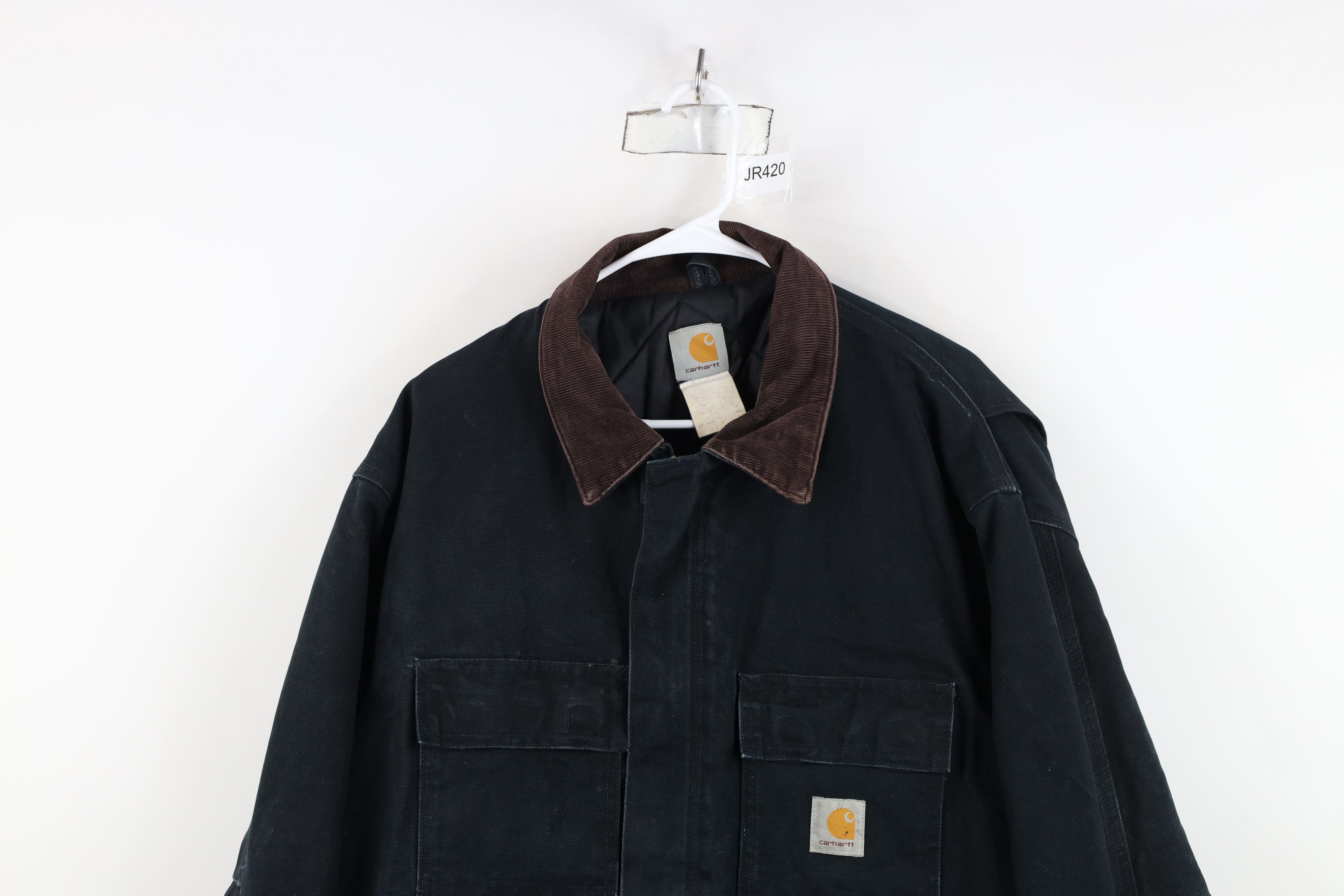 Carhartt Vintage 90s Carhartt Canvas Chore Barn Jacket Black USA Size US XXL / EU 58 / 5 - 2 Thumbnail