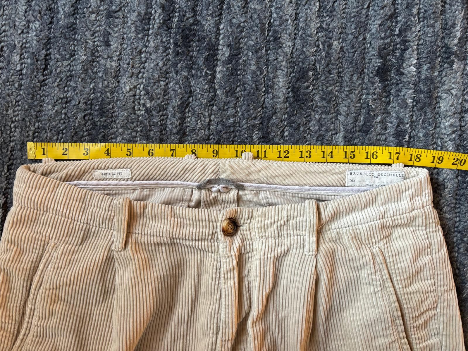 Brunello Cucinelli Brunello Cucinelli Ivory Corduroy Cargo Pants Leisure Fit Size US 34 / EU 50 - 11 Thumbnail