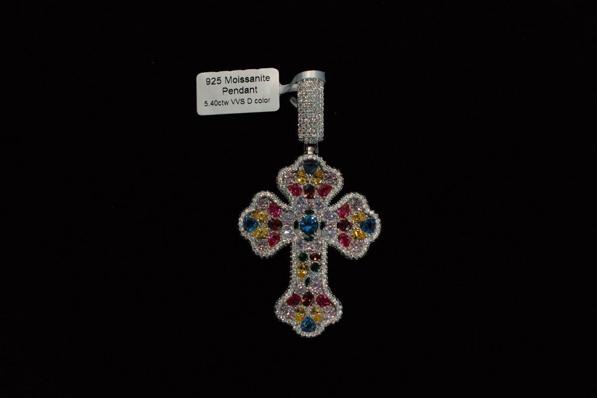Other MOISSANITE Real 925 Sterling Silver Iced Hip Pendant Size ONE SIZE - 1 Thumbnail