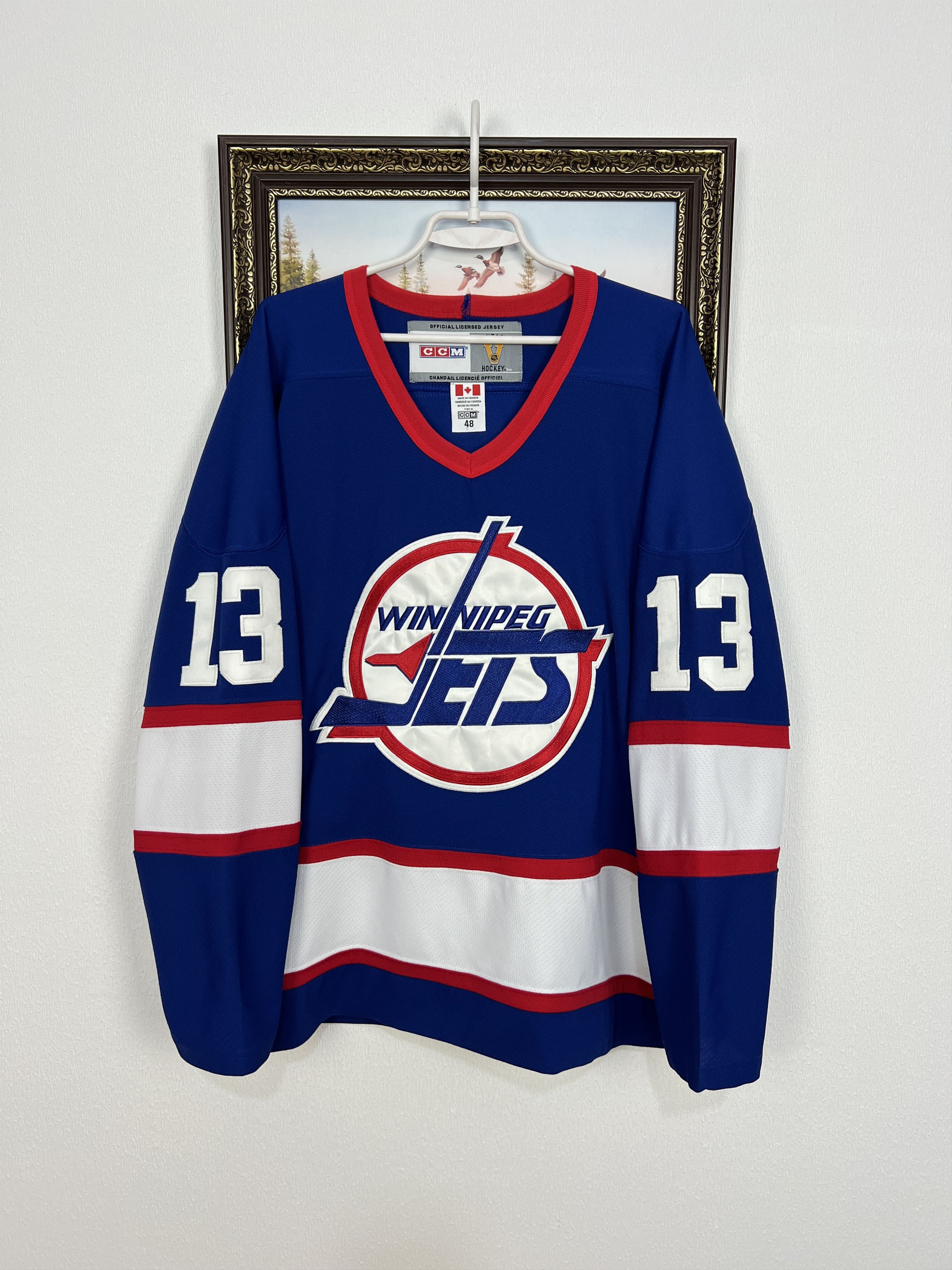 CCM Winnipeg Jets Teemu Selanne #13 Jersey Blue Mens NHL