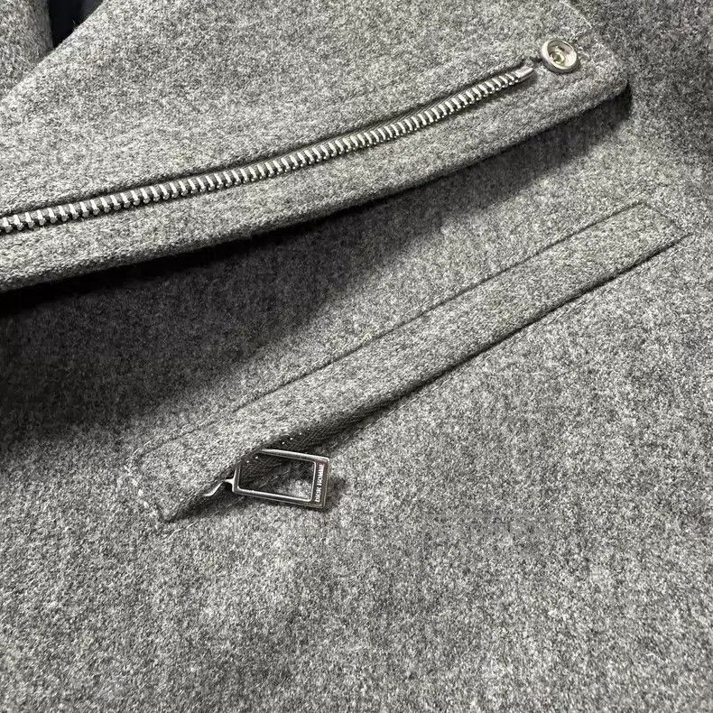 Dior Dior Light gray motorcycle zipper woollen jacket Size US L / EU 52-54 / 3 - 3 Thumbnail