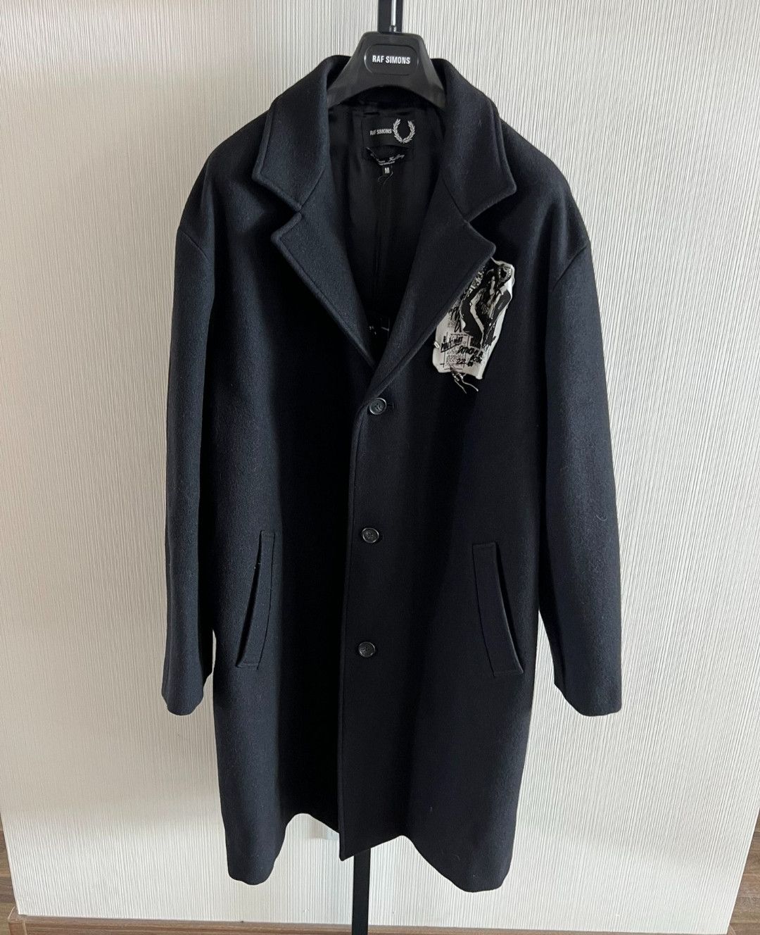 raf simons x fred perry wool coat
