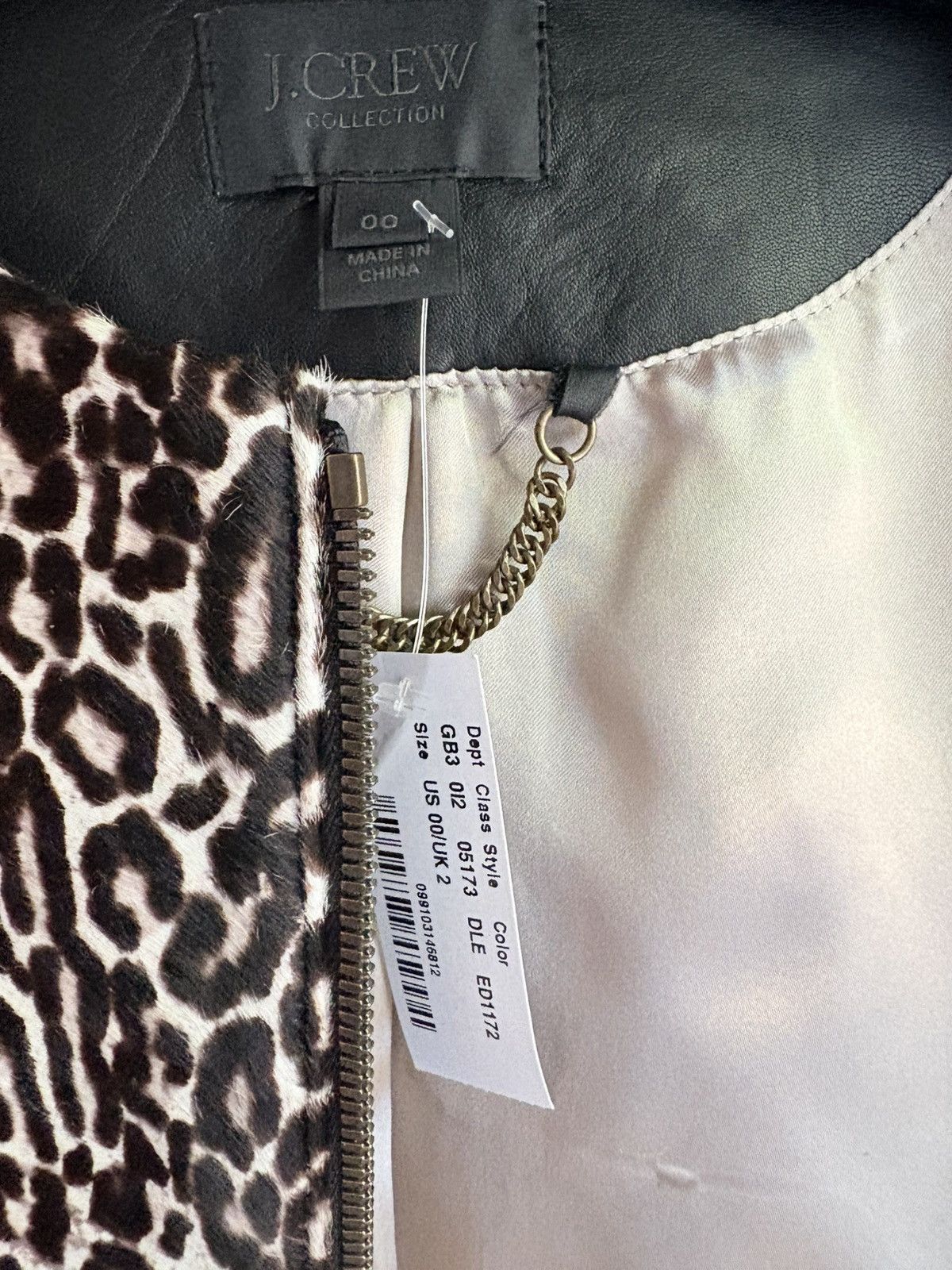 J.Crew J.Crew Calf Hair Leopard Print Leather Jacket NEW with tag Size XXS / US 00 / IT 34 - 5 Thumbnail