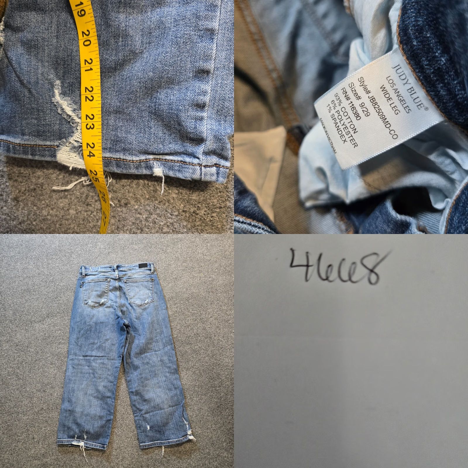 Vintage Judy Blue Jeans Women 29 Blue Wide Leg Jeans High Rise Stretch Casual Size 29" - 8 Thumbnail