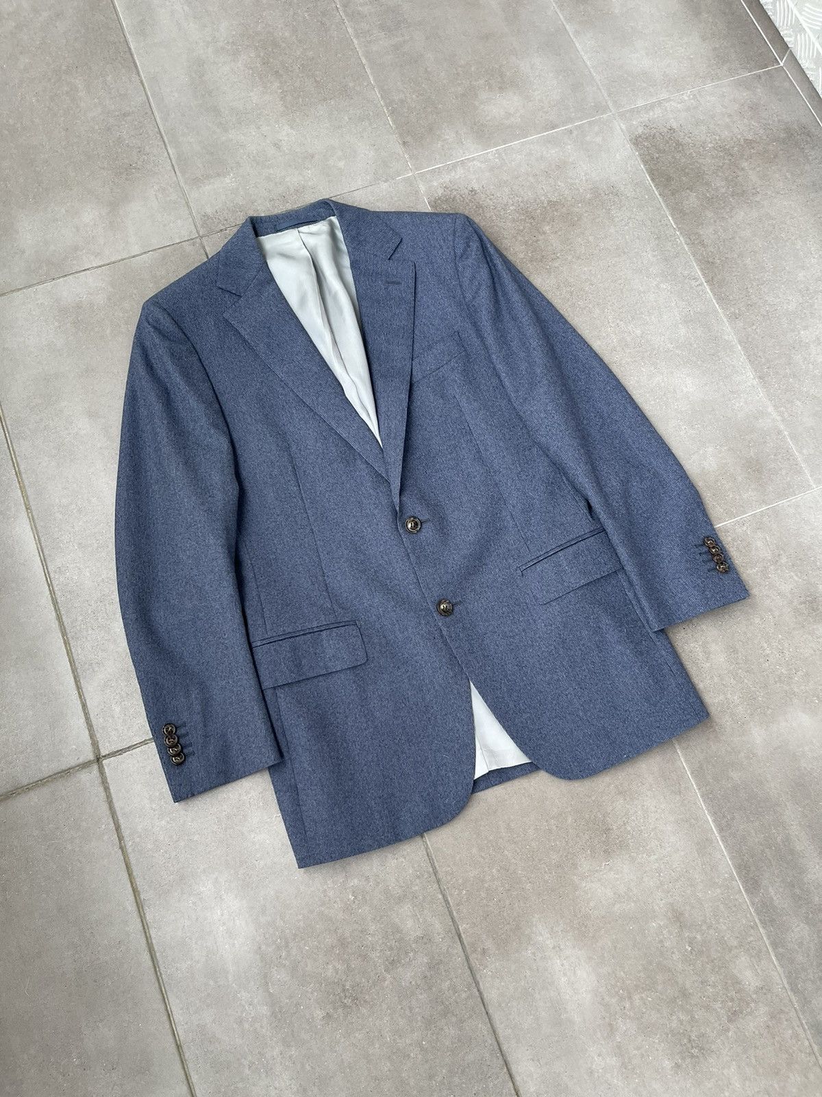 Suitsupply SS12 Suitsupply White Striped Navy Wool Casual Blazer Size 36R - 7 Thumbnail