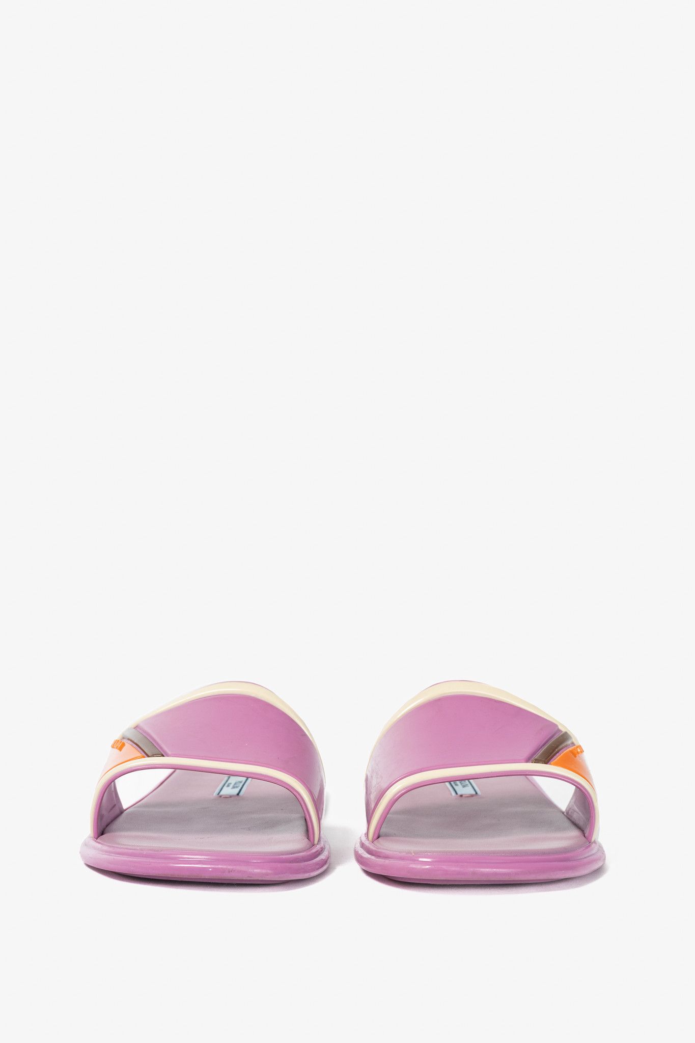Prada Prada SS17 Runway Pink Color-Block Rubber & Leather Slides Size US 7.5 / IT 37.5 - 3 Thumbnail