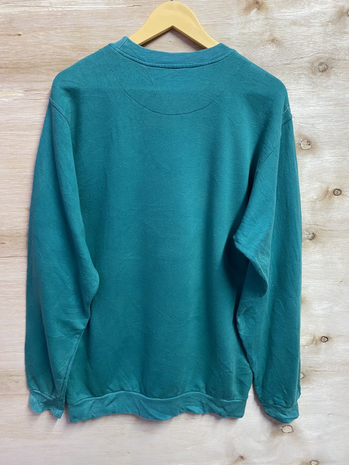Burberry Vintage 90s Burberrys Embroidered Crest Sweatshirt Rare Teal Size US XL / EU 56 / 4 - 10 Thumbnail