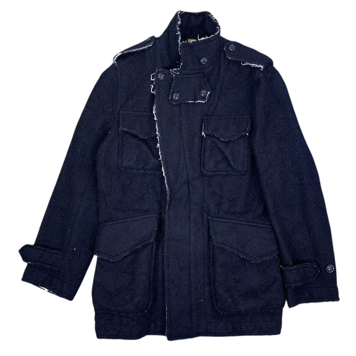 Japanese Brand Vintage Japanese Fabric KYS Diconstructed Wool Jacket Size US L / EU 52-54 / 3 - 1 Thumbnail