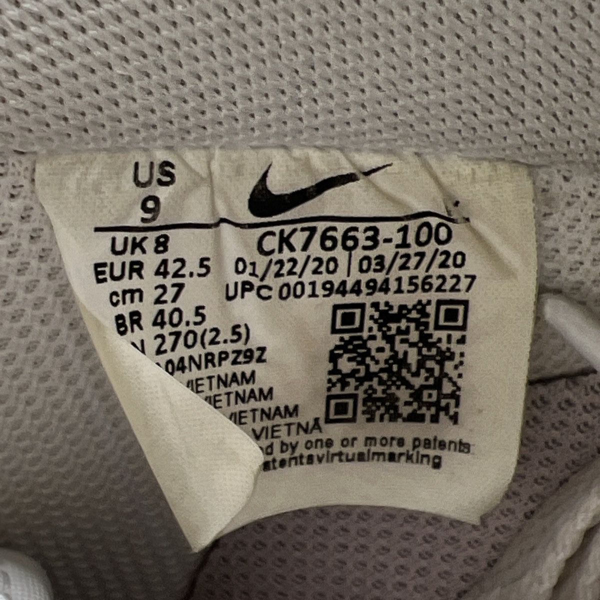 Nike Air Force 1 low white pink sole Size US 9 / EU 42 - 8 Thumbnail
