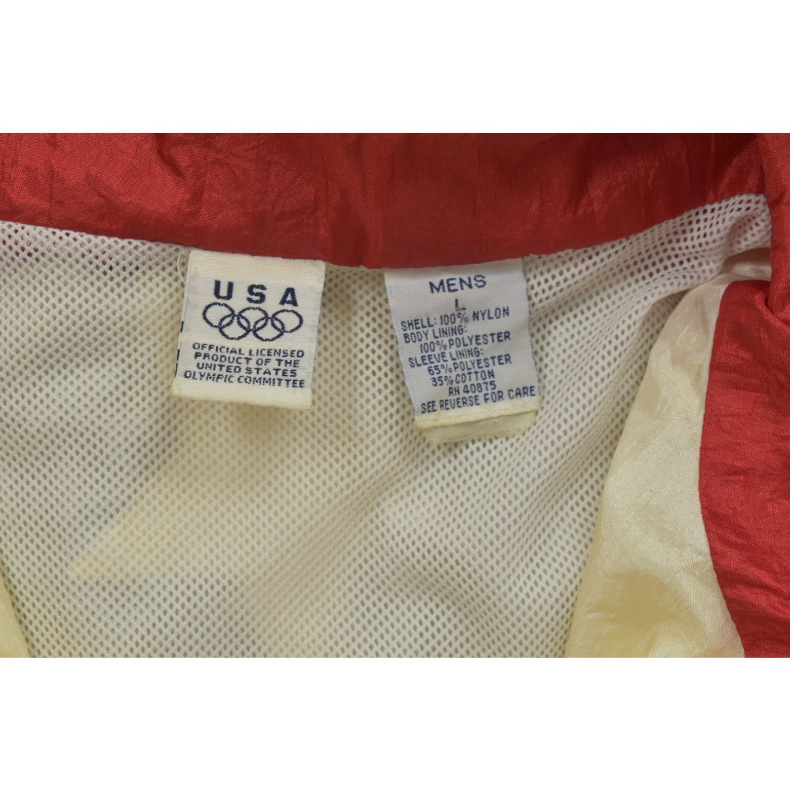 Vintage VINTAGE USA Olympic Windbreaker Jacket Mens Large Red White Blue Zip Logo Size US L / EU 52-54 / 3 - 8 Thumbnail