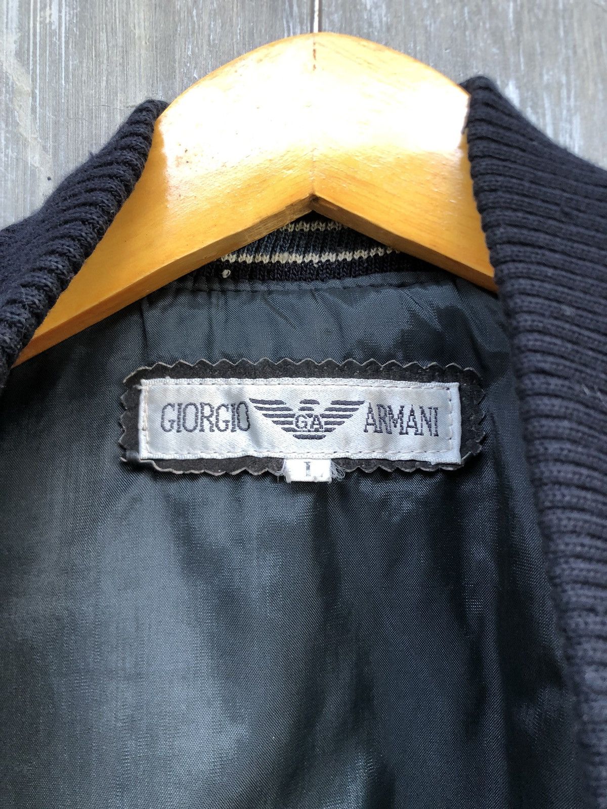 Armani × Giorgio Armani × Vintage Vintage Giorgio Armani Leather Bomber Jacket Size US L / EU 52-54 / 3 - 8 Thumbnail