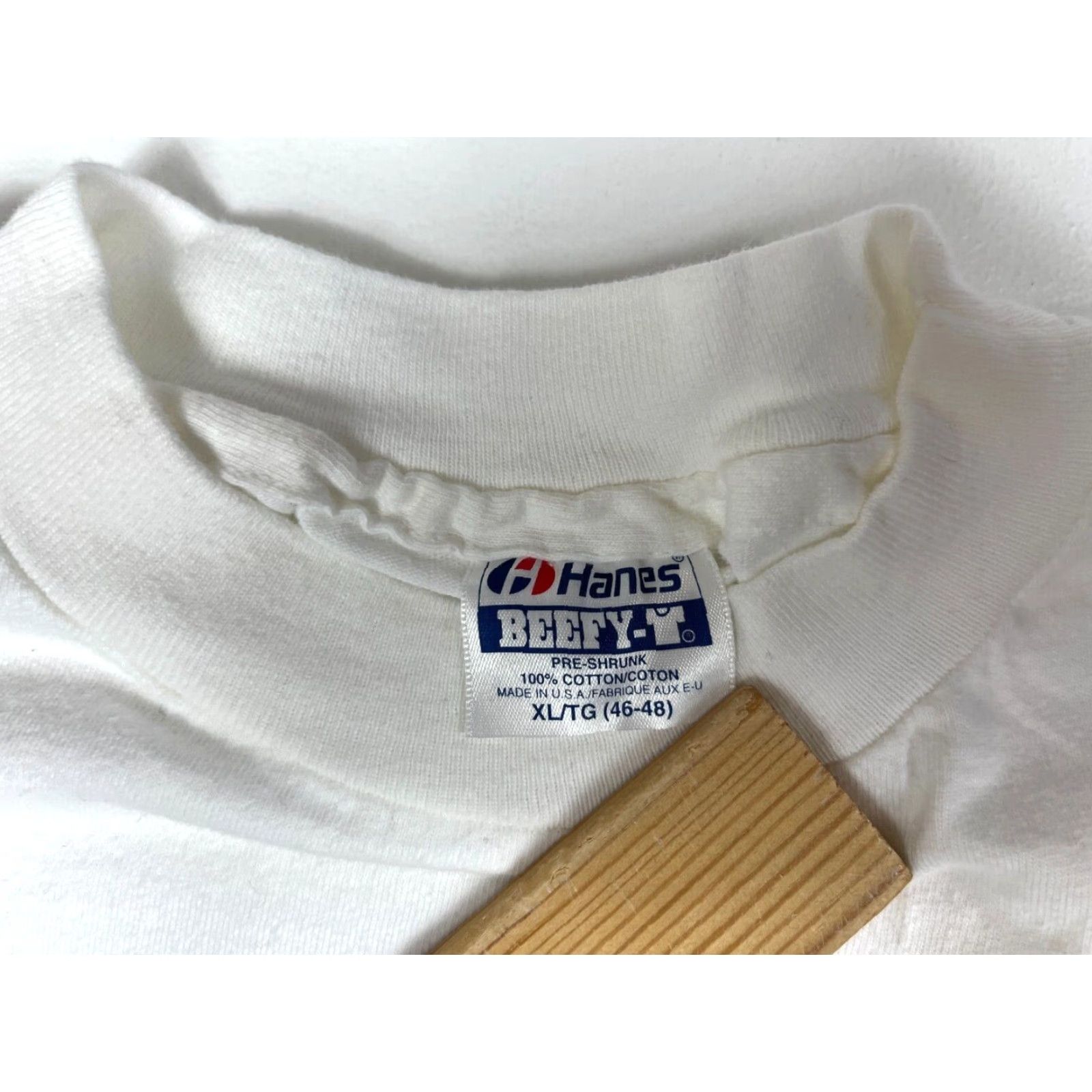 Hanes VINTAGE Men’s Hanes Beefy-T Ty Cobb 1991 T-Shirt Baseball Art Made in USA XL White Cotton Shirts Mens The 90s Size US XL / EU 56 / 4 - 7 Thumbnail