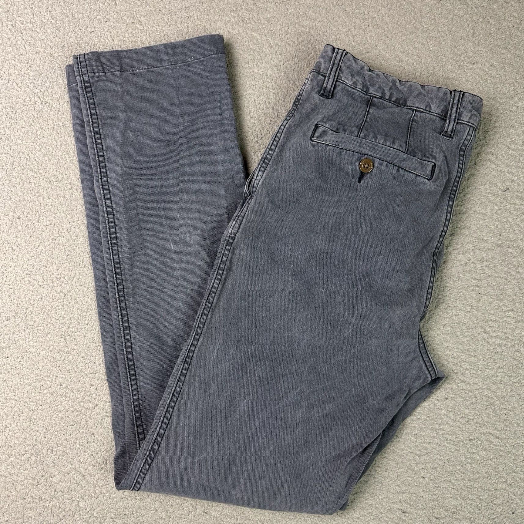 Faherty Faherty Pants Mens 32 Gray Faded Slim Fit Straight Casual Cotton Blend 5 Pockets Size US 32 / EU 48 - 2 Thumbnail