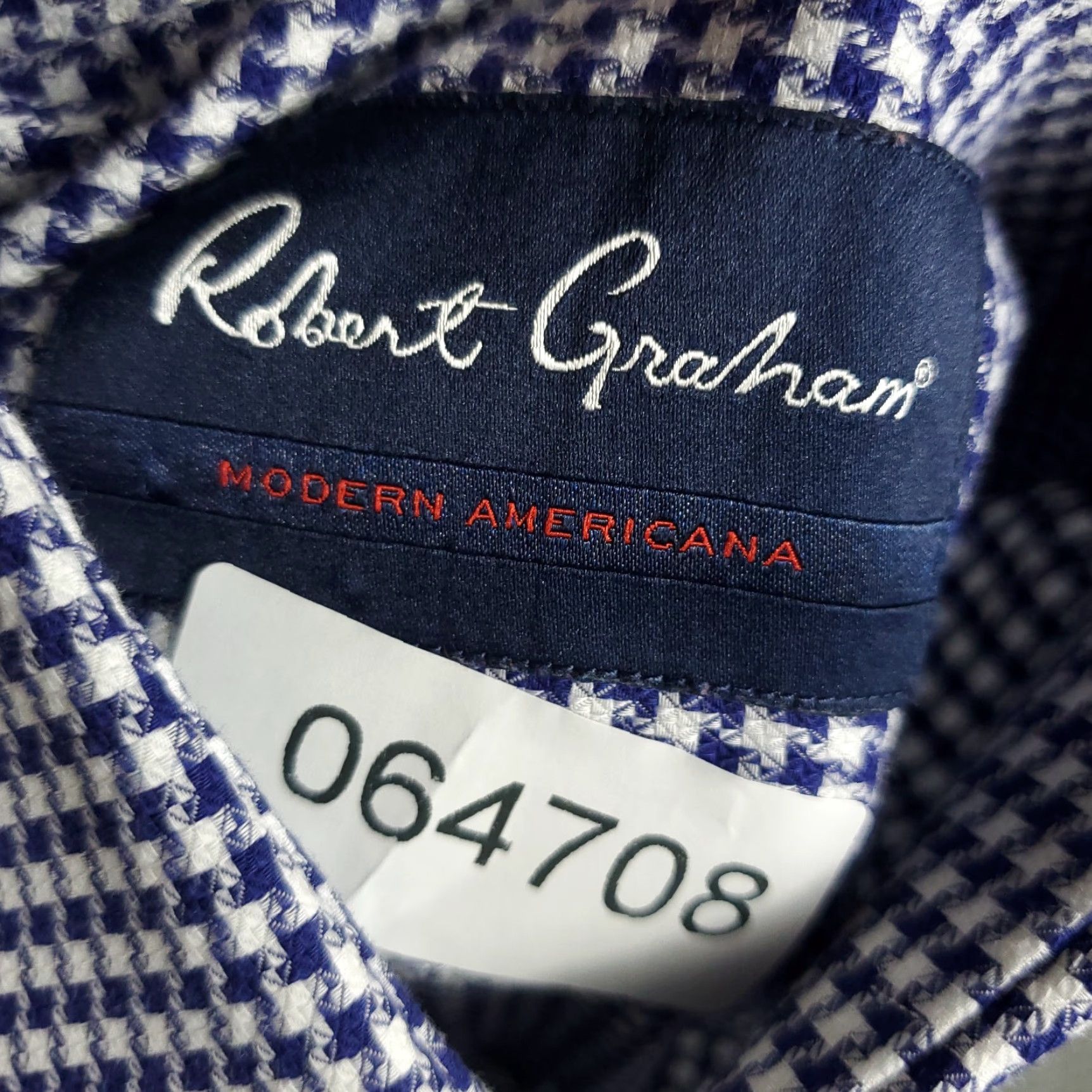 Robert Graham Robert Graham Shirt Mens Medium Blue Tailored Fit Button Up Short Sleeve Size US M / EU 48-50 / 2 - 6 Thumbnail