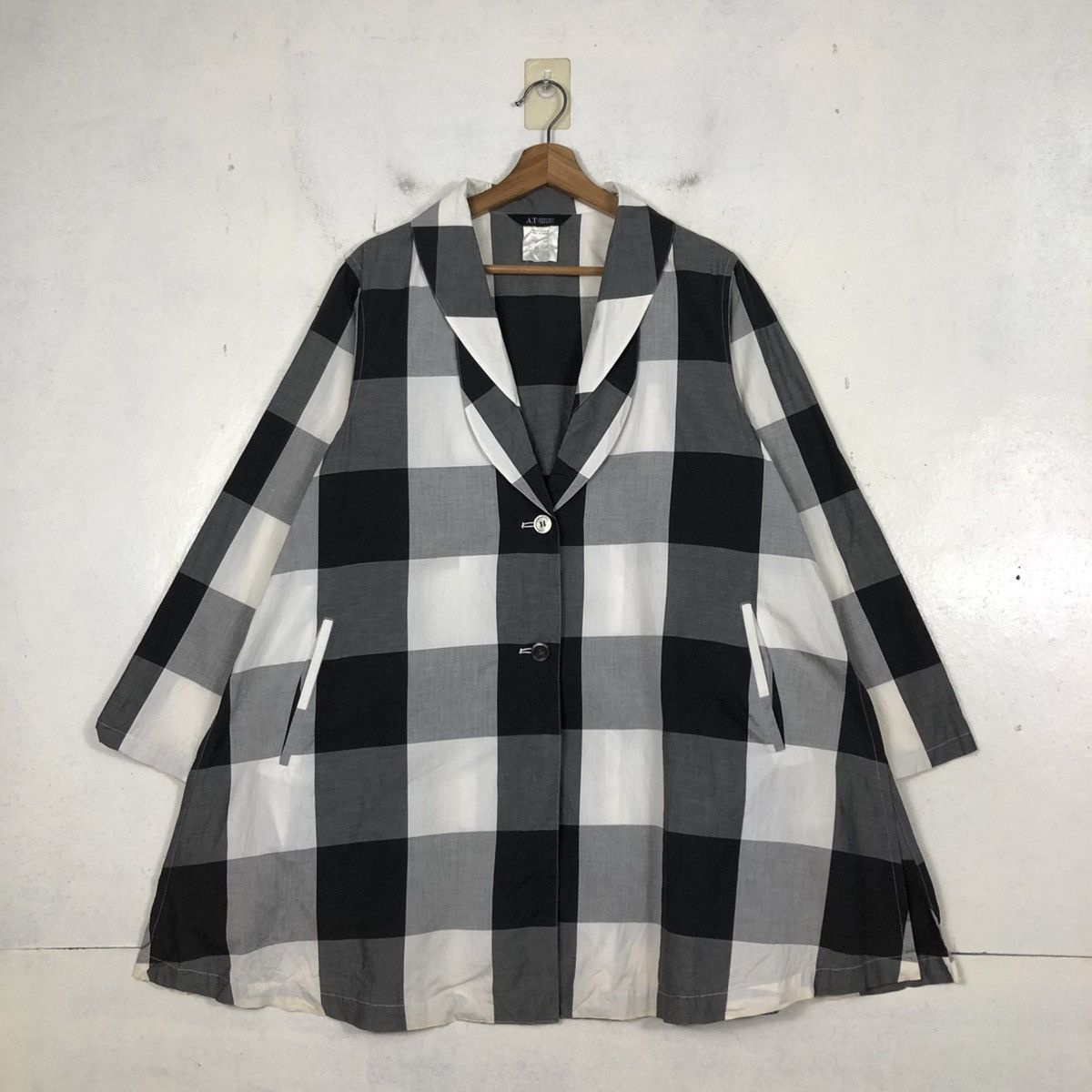 Yohji Yamamoto 📌Oversized Jacket Button Atsuro Tayama Tartan Design Size US M / EU 48-50 / 2 - 3 Thumbnail