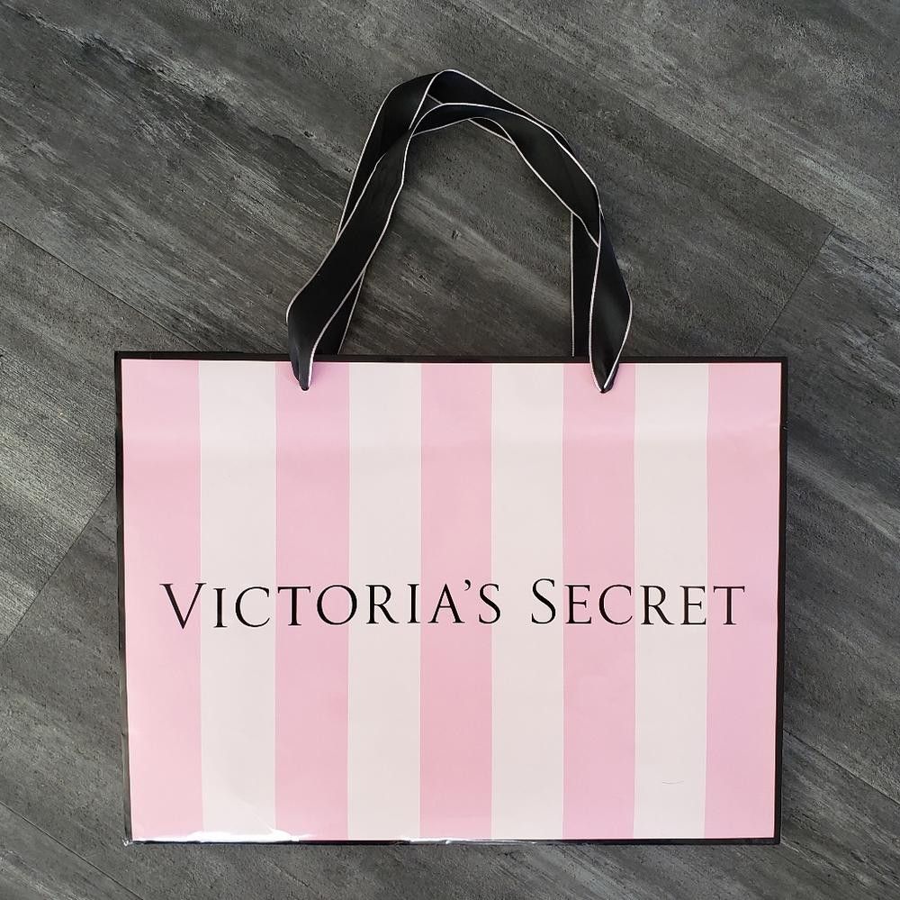 Designer Pink Black Striped VS Storage L Tote Size ONE SIZE - 1 Thumbnail