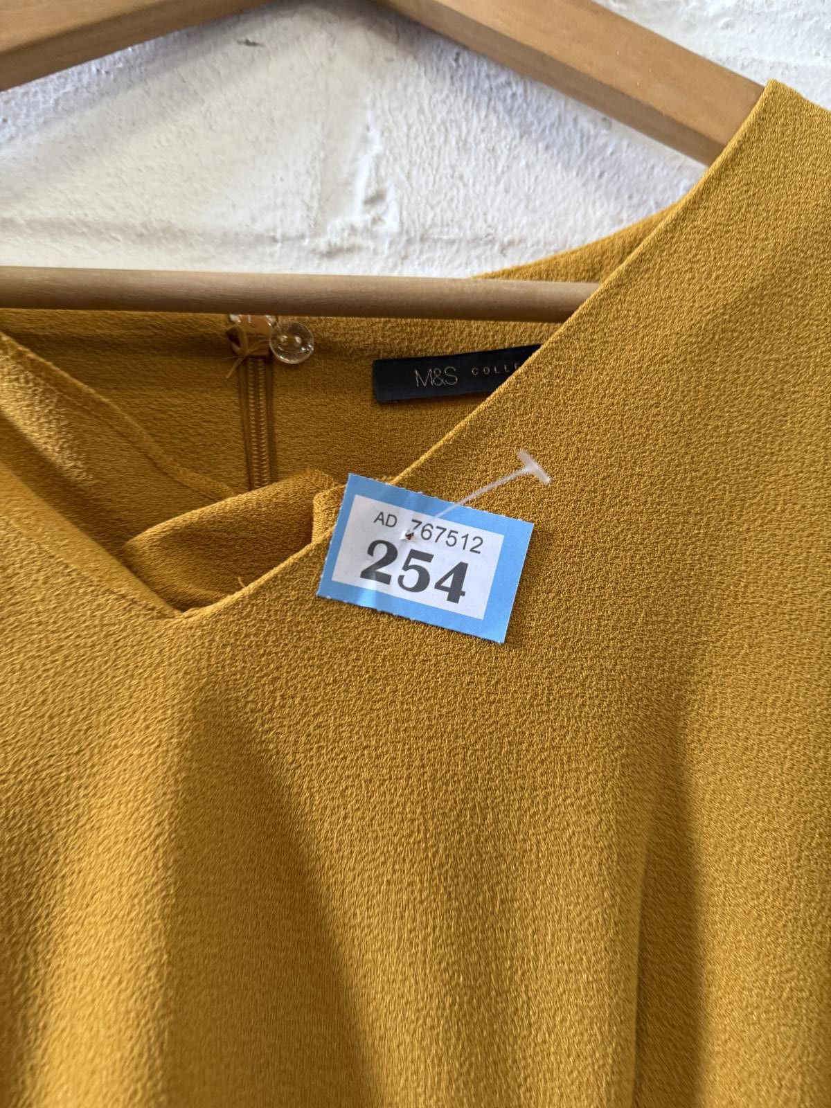 Designer M&S Collection Mustard Yellow Midi Dress Size M / US 6-8 / IT 42-44 - 4 Thumbnail