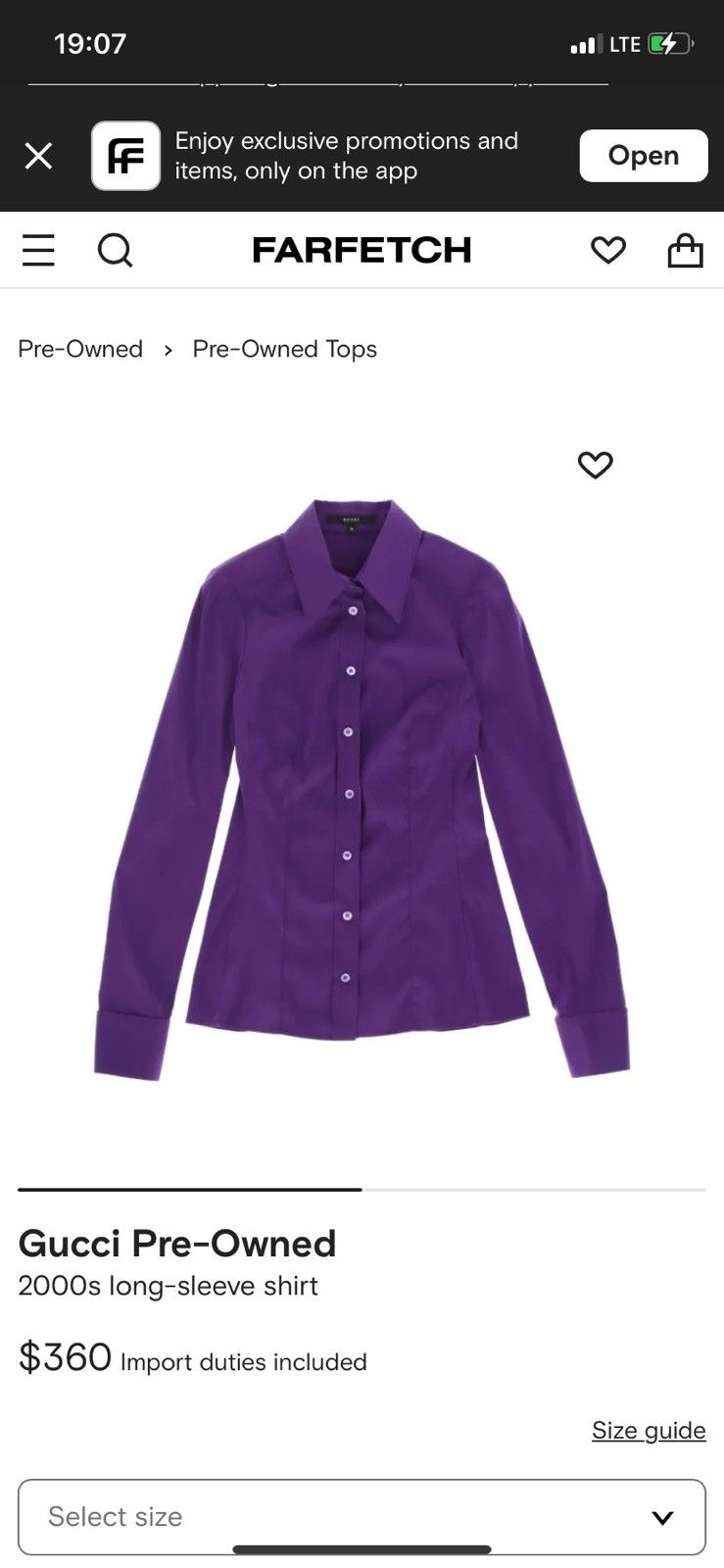 Gucci × Vintage Vintage Gucci Women’s purple Button Up Shirt Size 46 Size L / US 10 / IT 46 - 3 Thumbnail