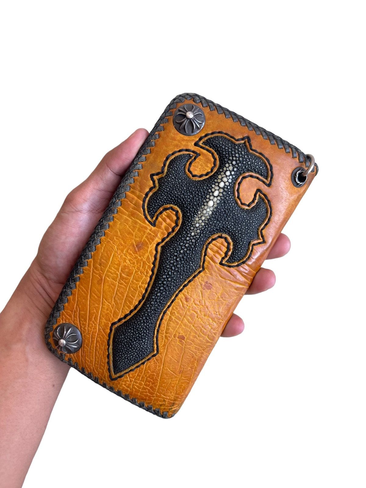 Genuine Leather Leather Craft Stingray Cross 925 CH Logo Snap Long Wallets Size ONE SIZE - 2 Thumbnail