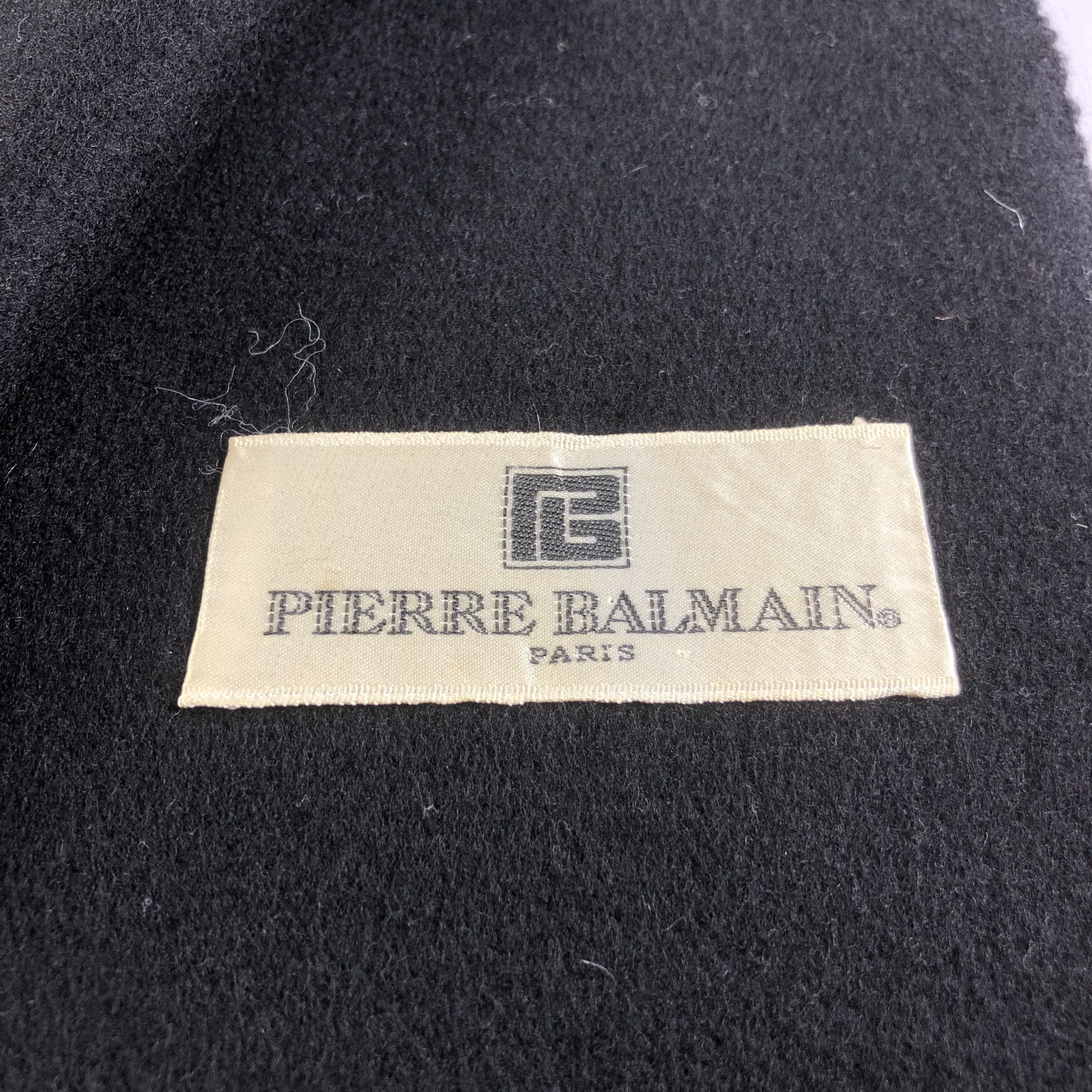 Pierre Balmain Pierre Balmain Plain Black Wool Scarf Muffler V1656 Size ONE SIZE - 5 Thumbnail