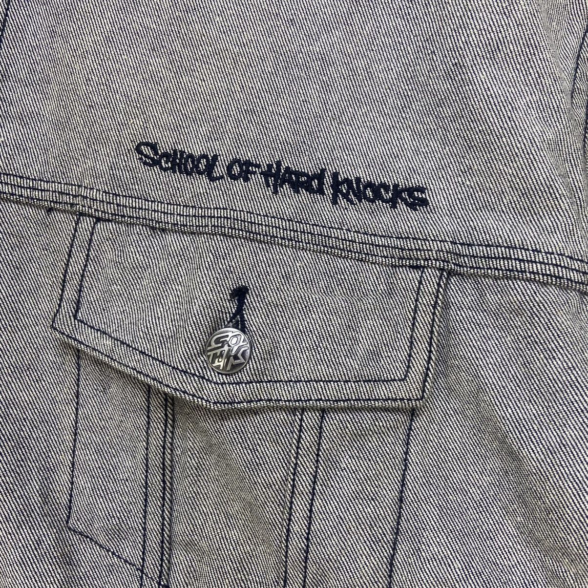 Rap Tees × Vintage Vtg Brooklyn School of Hard Knocks Big Logo Denim Trucker Size US XXL / EU 58 / 5 - 9 Thumbnail