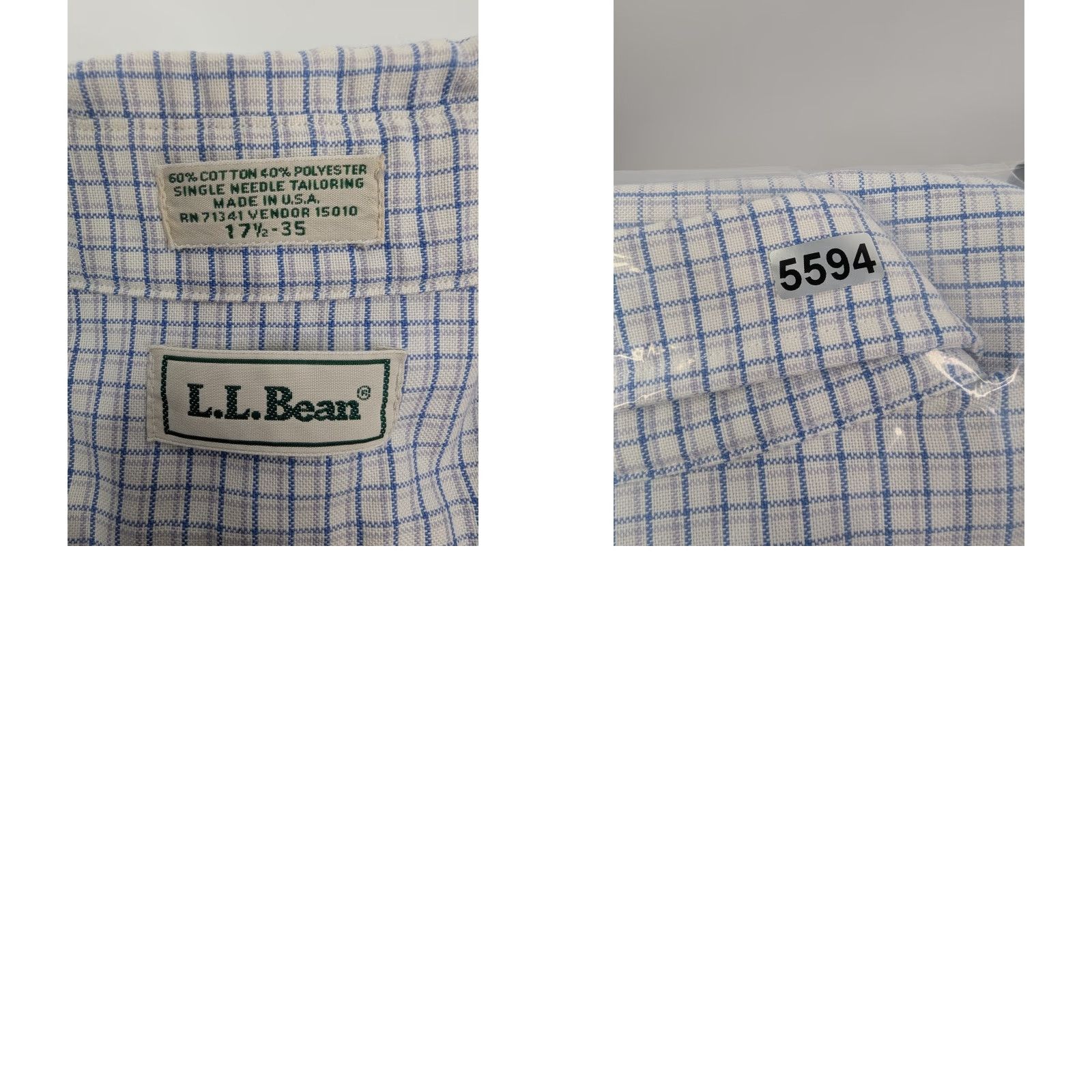 Vintage VINTAGE L.L. Bean Shirt Mens 17.5-35 Button Up Single Needle Tailoring Made in USA Size US XXL / EU 58 / 5 - 8 Thumbnail
