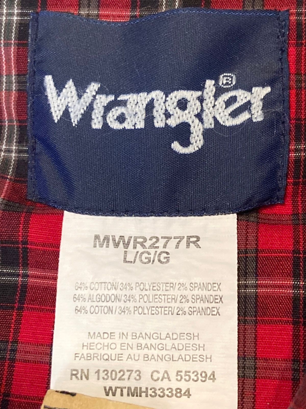 Wrangler Wrangler Men’s Pearl Snap Button Down Shirt Red Plaid Cowboy Size US L / EU 52-54 / 3 - 3 Thumbnail