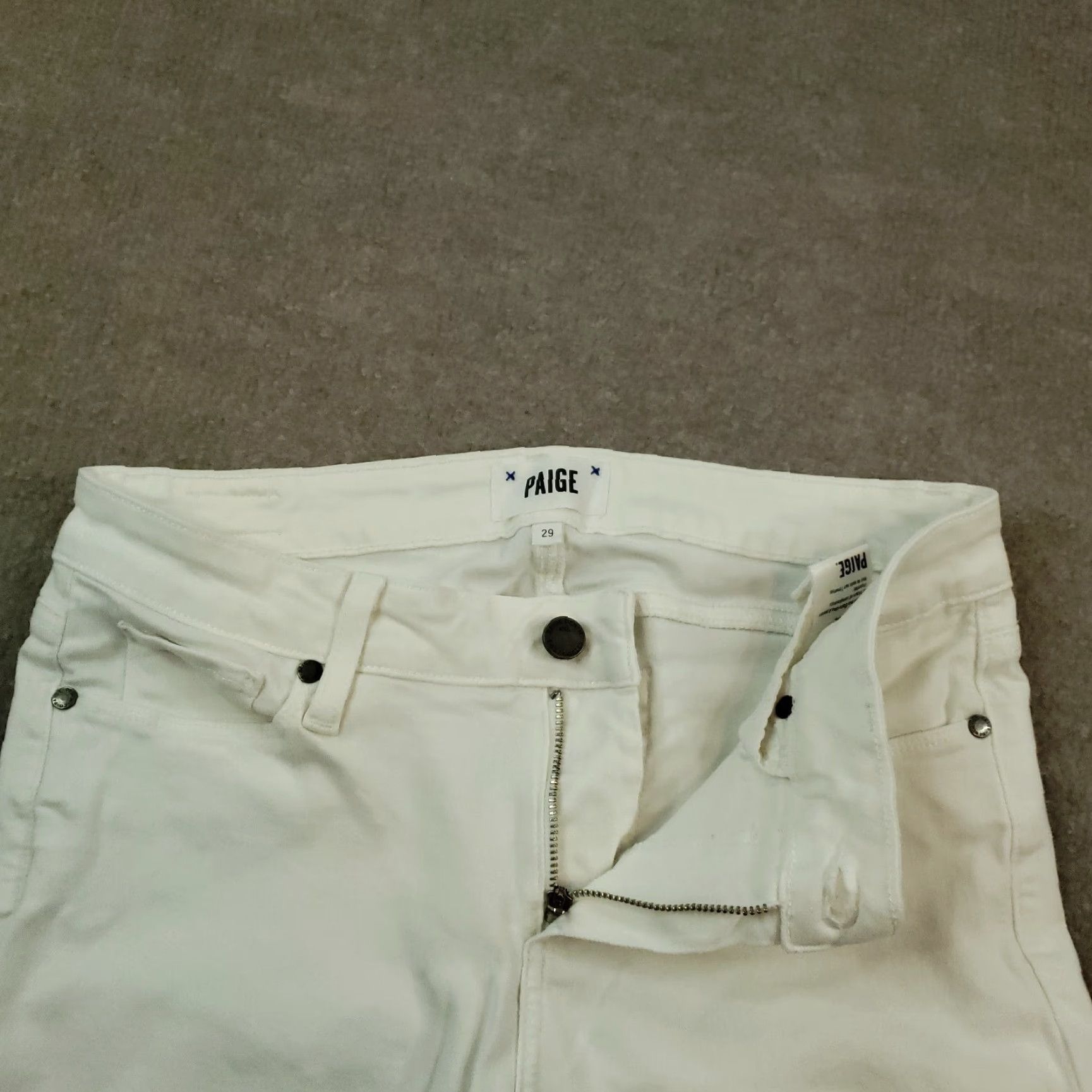 Paige Paige Jeans Womens White Denim Skinny Kylie Crop Stretch 29x25 Size 29" - 5 Thumbnail