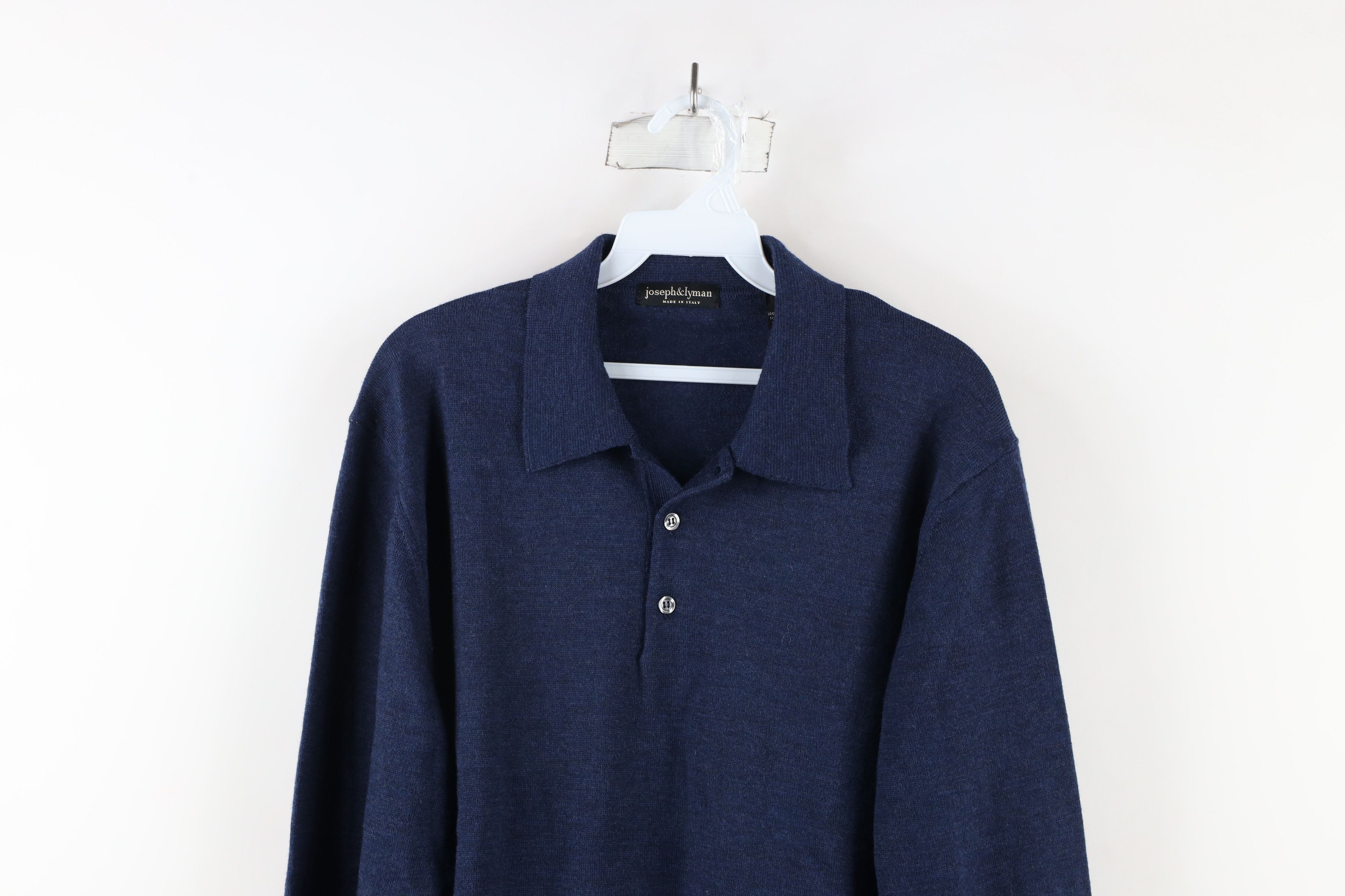 Vintage Vintage 90s Streetwear Merino Wool Knit Collared Sweater Size US L / EU 52-54 / 3 - 2 Thumbnail
