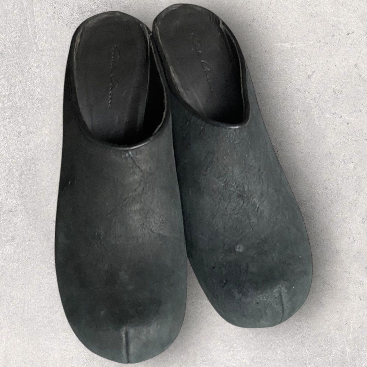 Rick Owens Blistered Leather Mule Clog Size US 7 / IT 37 - 3 Thumbnail
