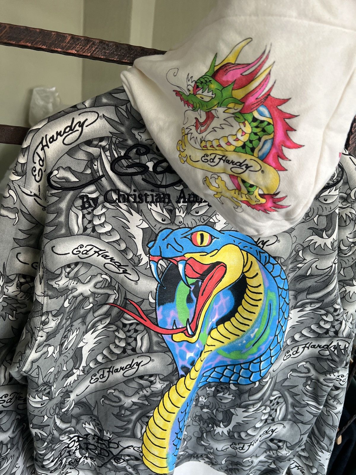 Christian Audigier Ed Hardy by Christian Audiger all-over tattoo zip up hoodie Size US M / EU 48-50 / 2 - 5 Thumbnail