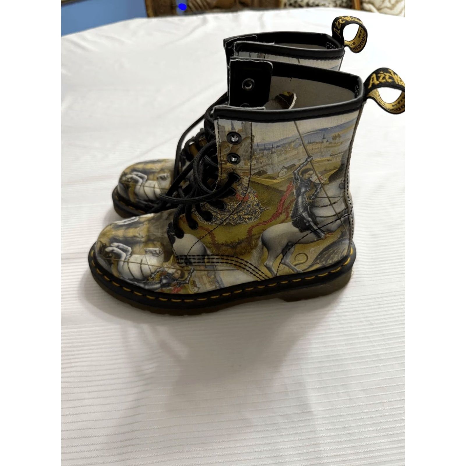 Dr. Martens Dr Martens 1460 Boots Adult Size 6 George & The Dragon Museum Artist Combat Leather Womens Size US 6 / IT 36 - 3 Thumbnail