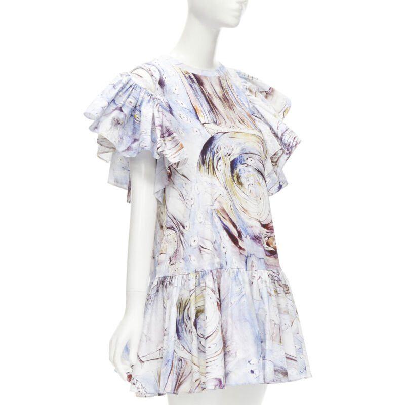 Alexander McQueen ALEXANDER MCQUEEN 2021 William Blake Dante ruffle frill mini dress IT38 M Size XS / US 0-2 / IT 36-38 - 1 Thumbnail