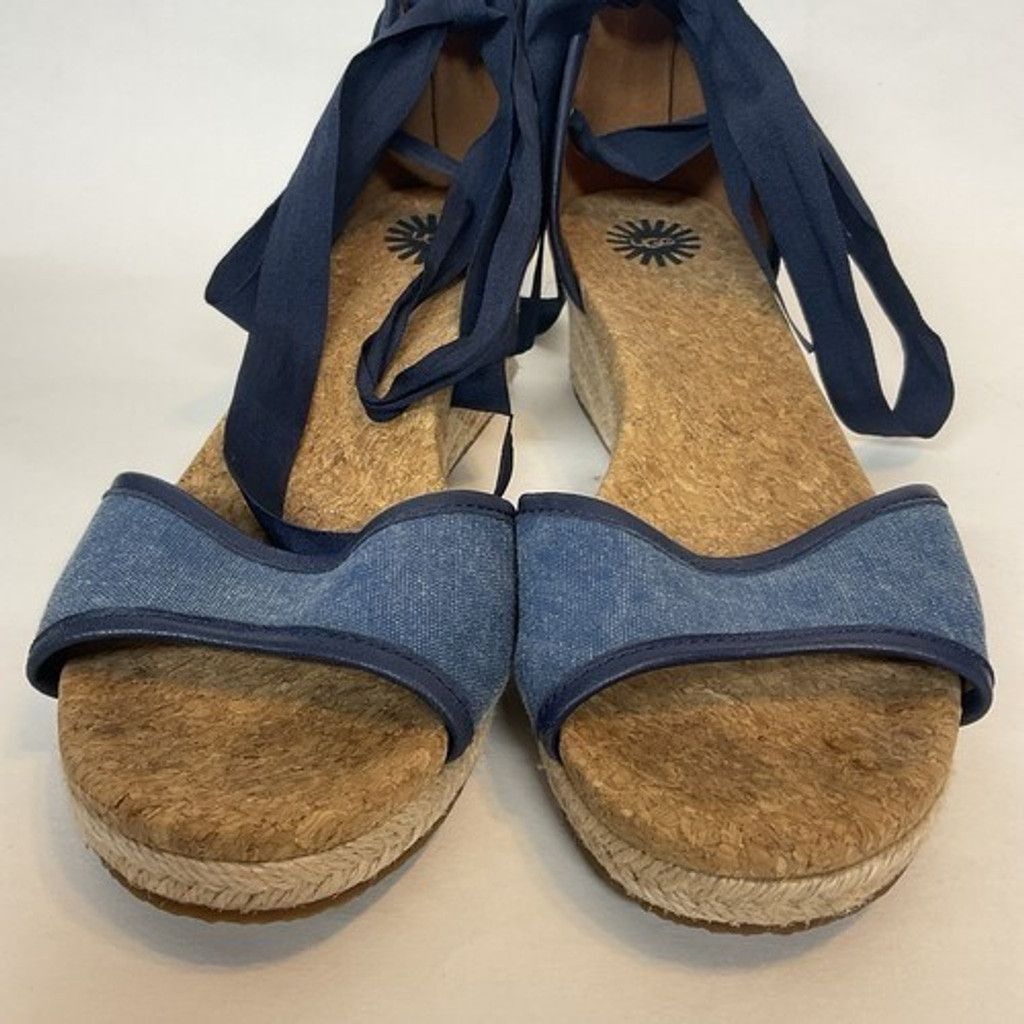 Ugg Ugg Amell Espadrille LaceUp Cork Wedge Sandal Women Size 9.5 Size US 9.5 / IT 39.5 - 7 Thumbnail