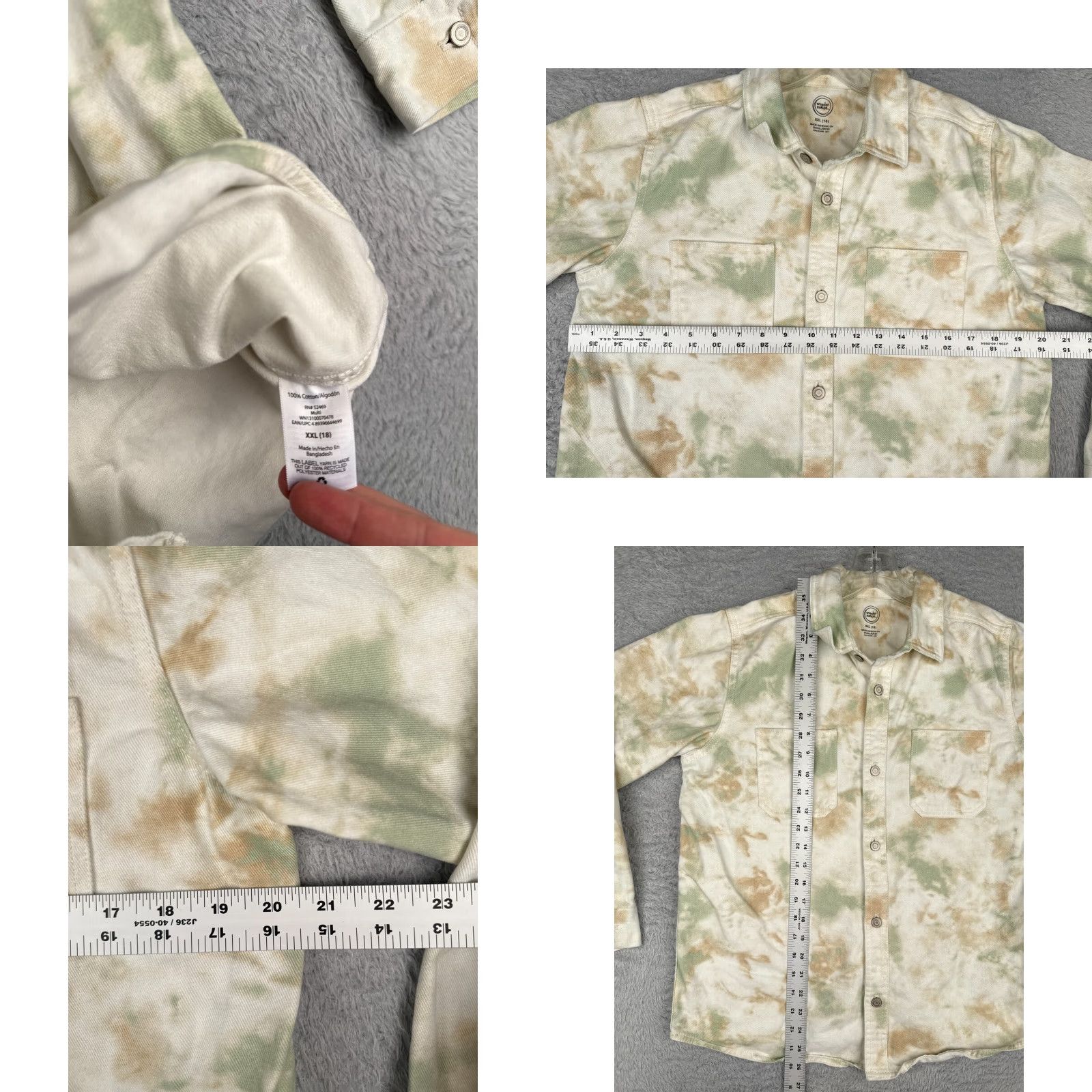 Vintage VINTAGE AriZona Denim Jacket Shirt Girls 2XL Green Long Sleeve 80s 90s Embroidered Pockets Button Up Womens Size 40" / US 18 - 8 Thumbnail